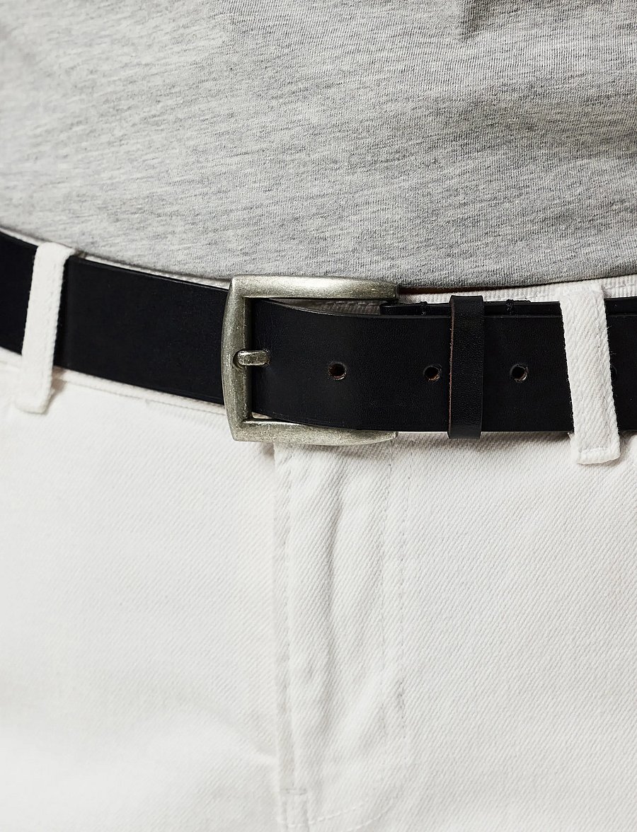 Pieces - PCNADY LEATHER JEANS BELT NOOS - ledergürtel - black - 5