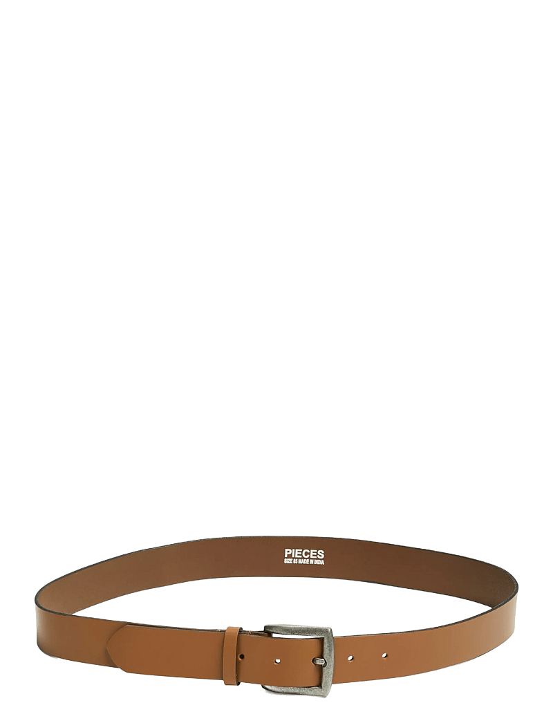 Pieces - PCNADY LEATHER JEANS BELT NOOS - tavalliset vyöt - cognac - 0