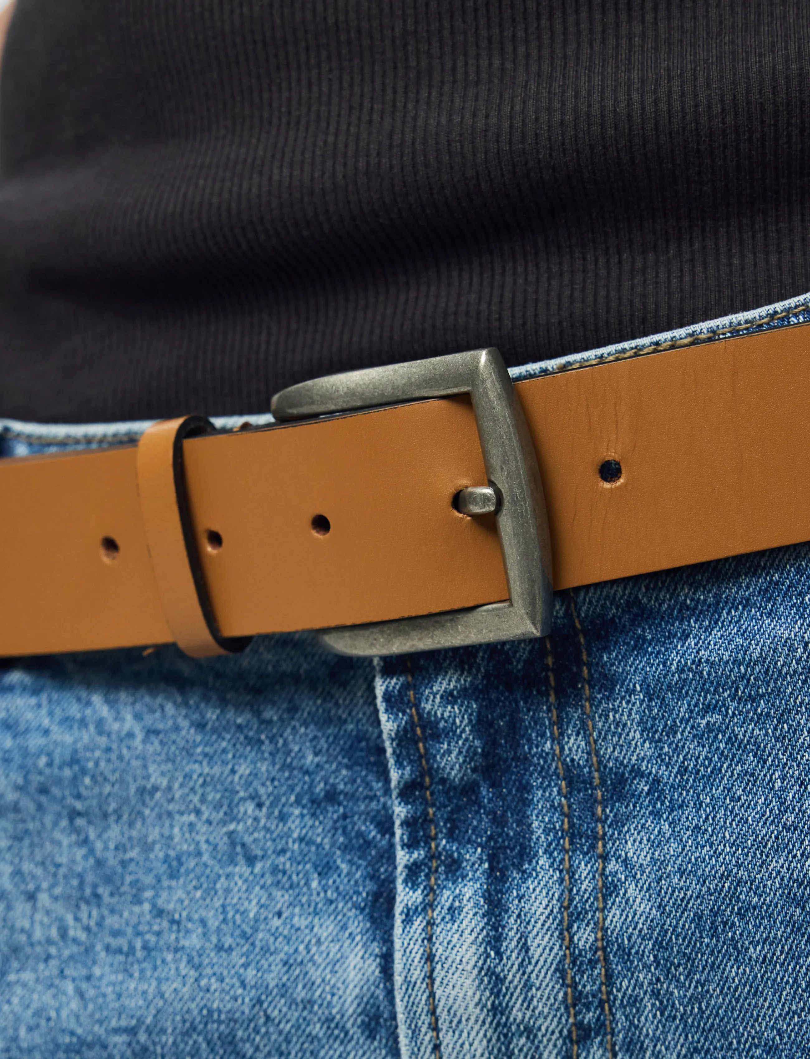Pieces - PCNADY LEATHER JEANS BELT NOOS - leather belts - cognac - 3