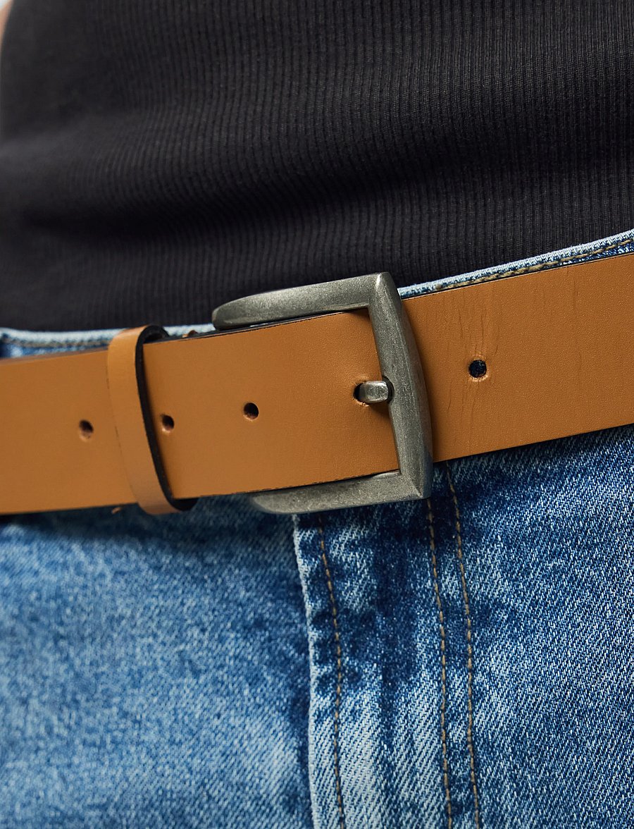 Pieces - PCNADY LEATHER JEANS BELT NOOS - ledergürtel - cognac - 3