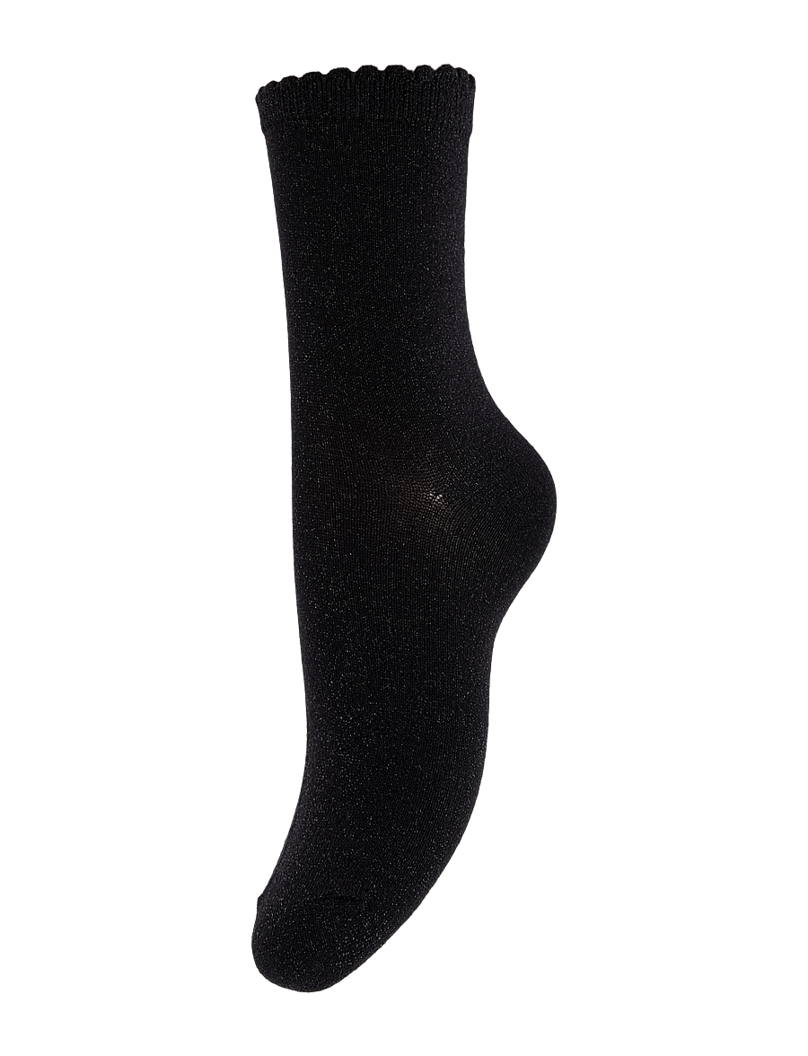 Pieces - PCSEBBY GLITTER LONG SOCKS NOOS BC - almindelige strømper - black - 0
