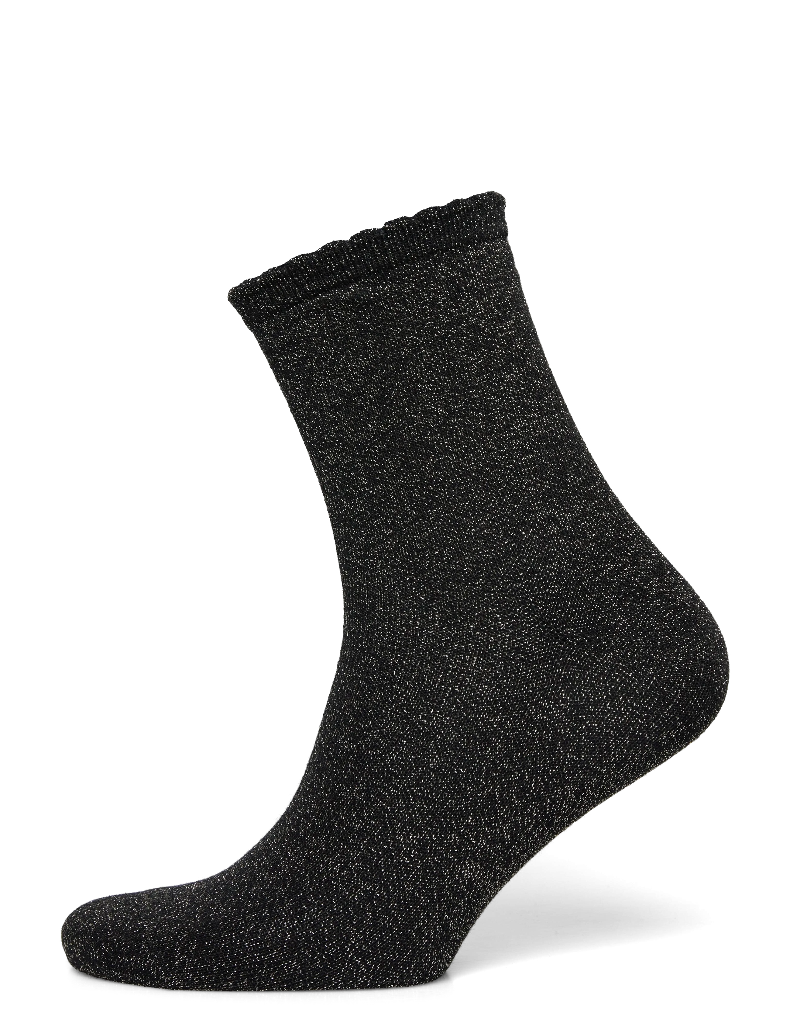 Pieces PCSEBBY GLITTER LONG SOCKS NOOS BC - Underkläder - BLACK / black