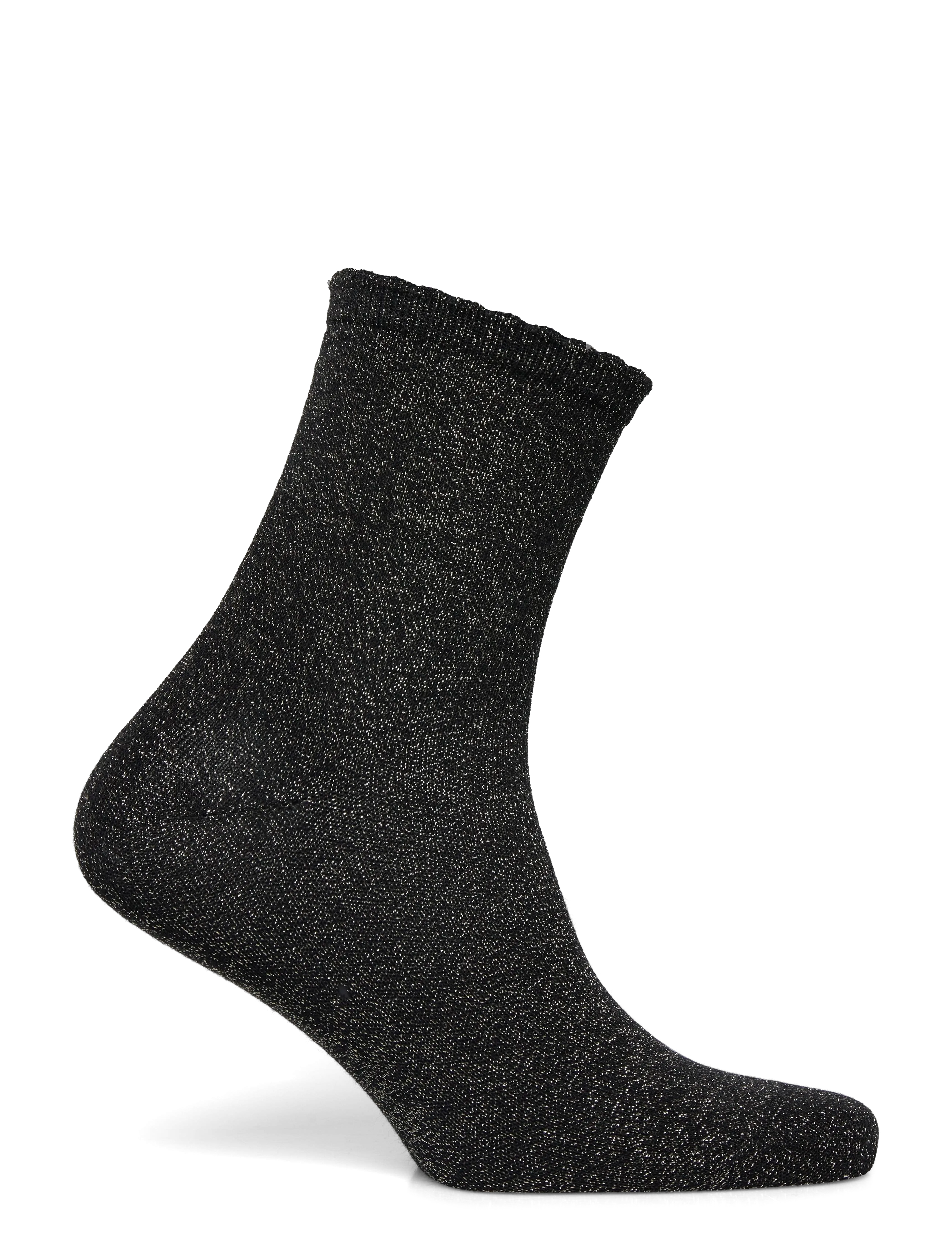 Pieces - PCSEBBY GLITTER LONG 1 PACK SOCKS NOOS - regular socks - black - 1