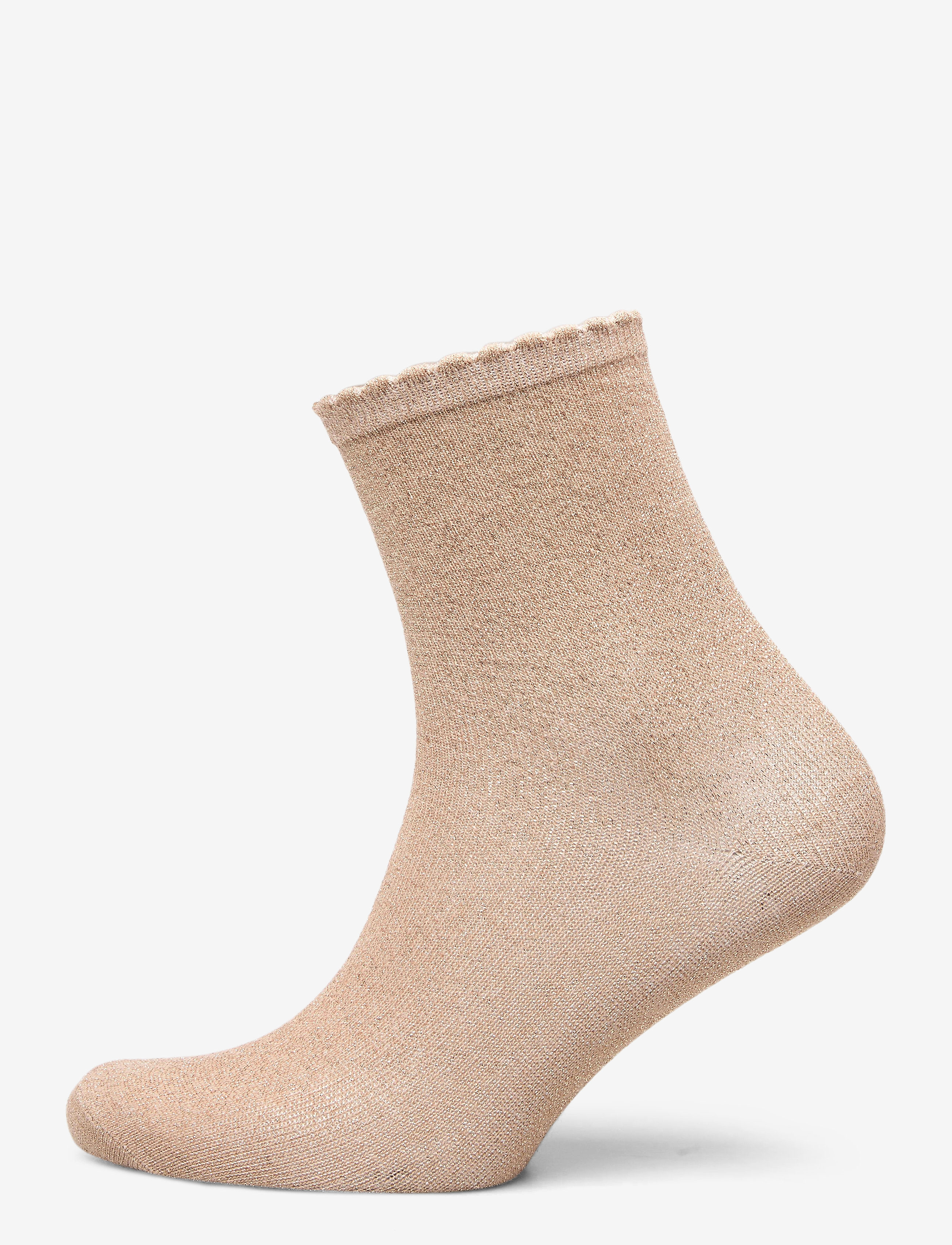 Pieces PCSEBBY GLITTER LONG SOCKS NOOS BC - Pesu - NATURAL / beige