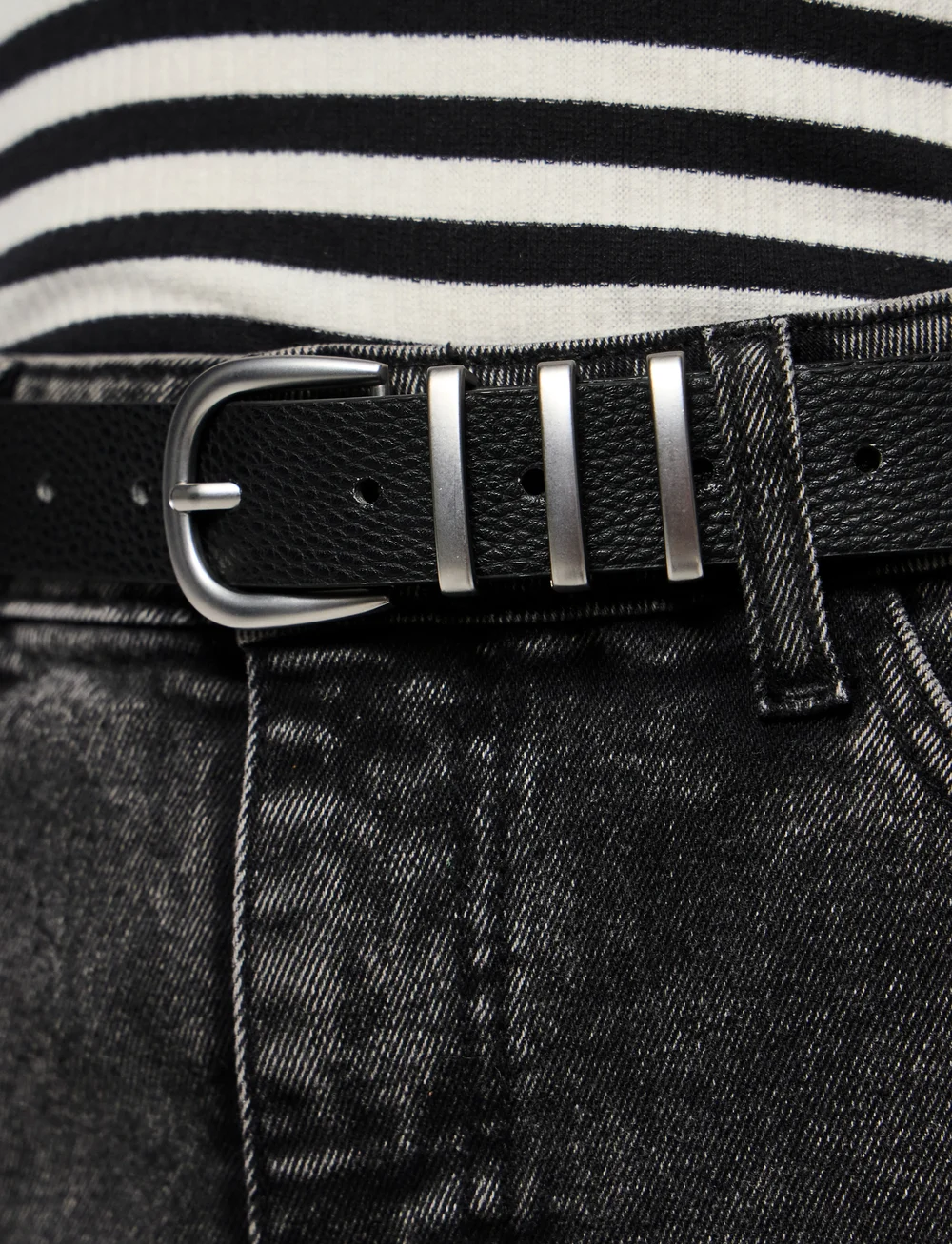 Pieces - PCLEA JEANS BELT NOOS WB PU - casual gürtel - black - 4