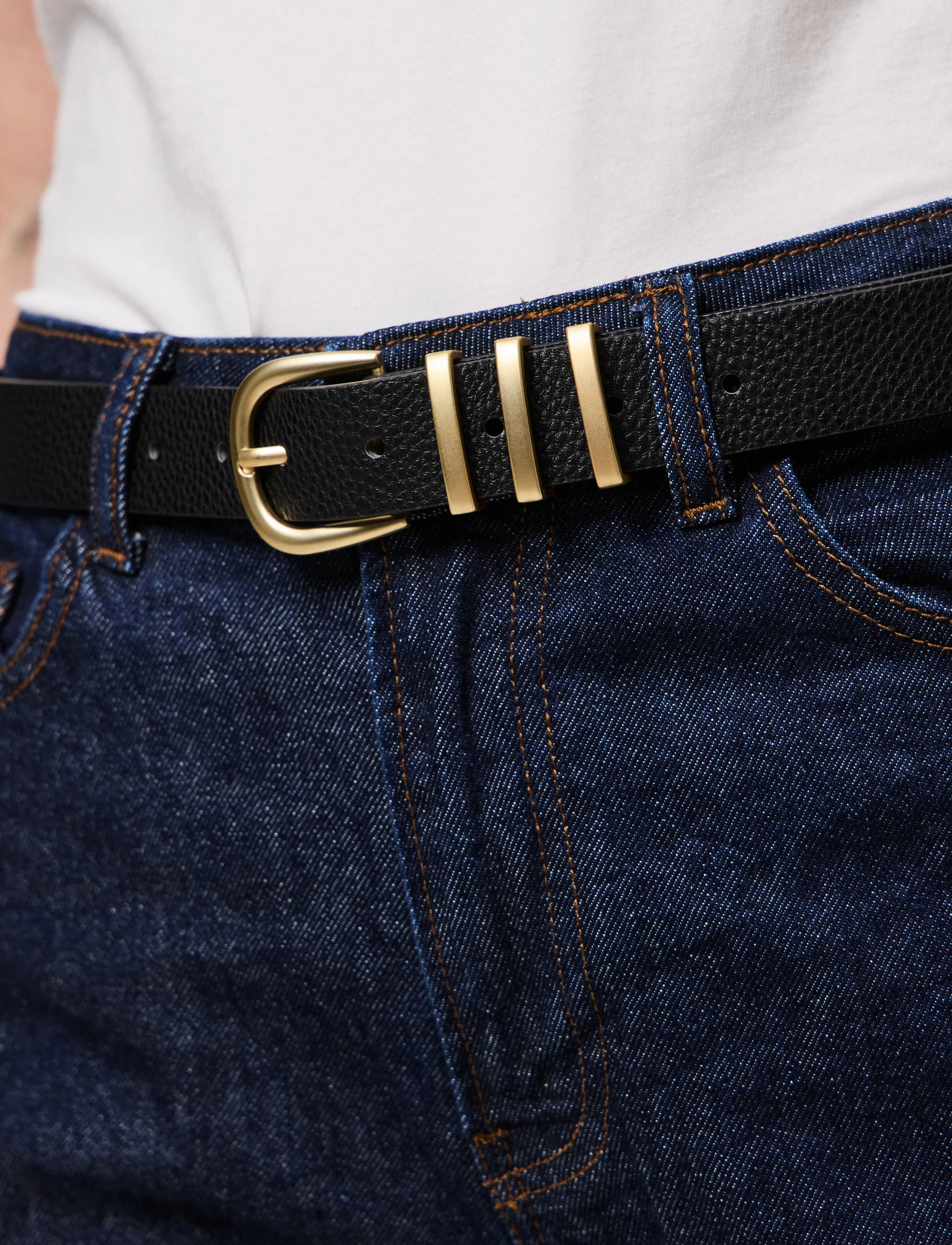 Pieces - PCLEA JEANS BELT NOOS WB PU - casualowe paski - black - 3