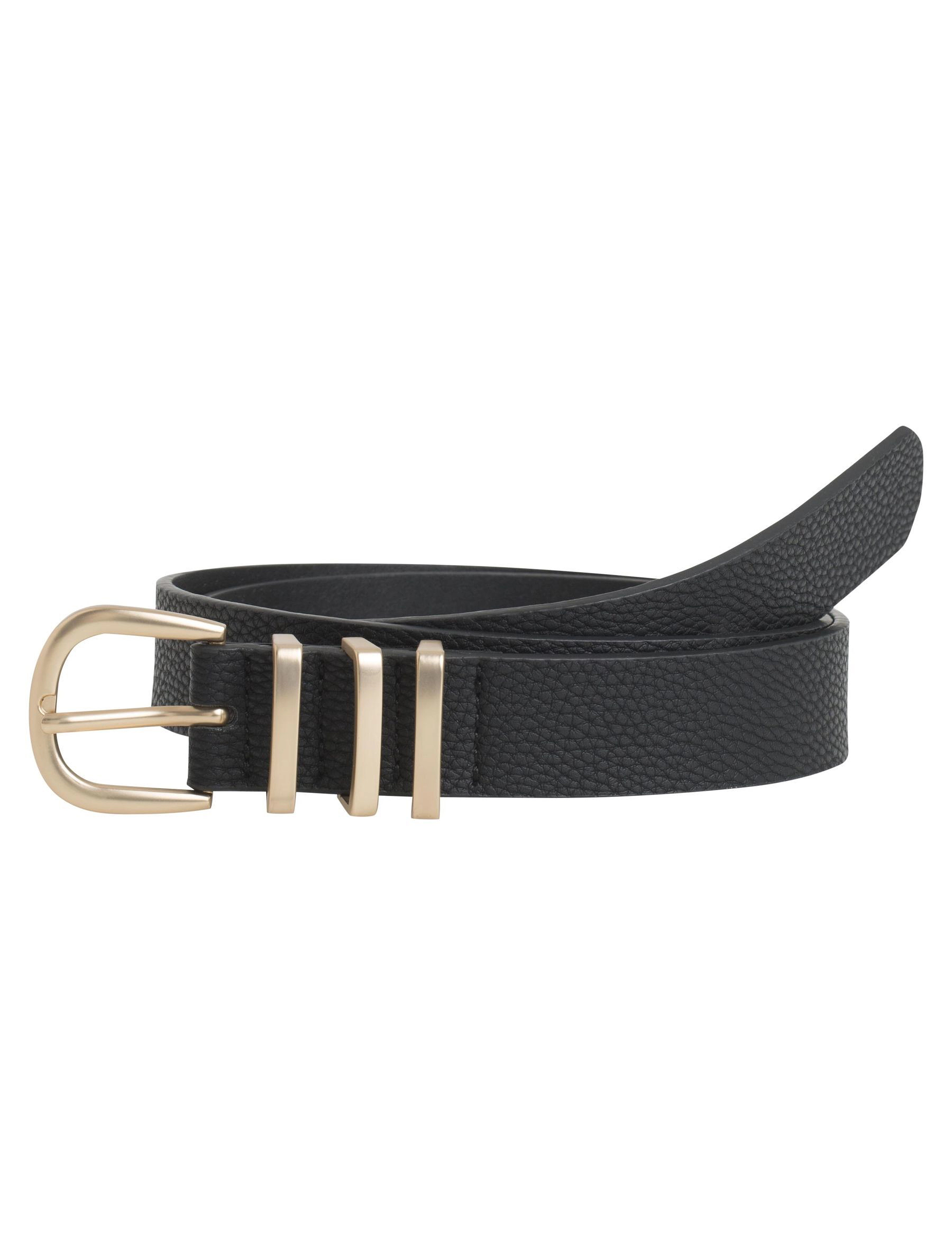Pieces - PCLEA JEANS BELT NOOS WB PU - casualowe paski - black - 4