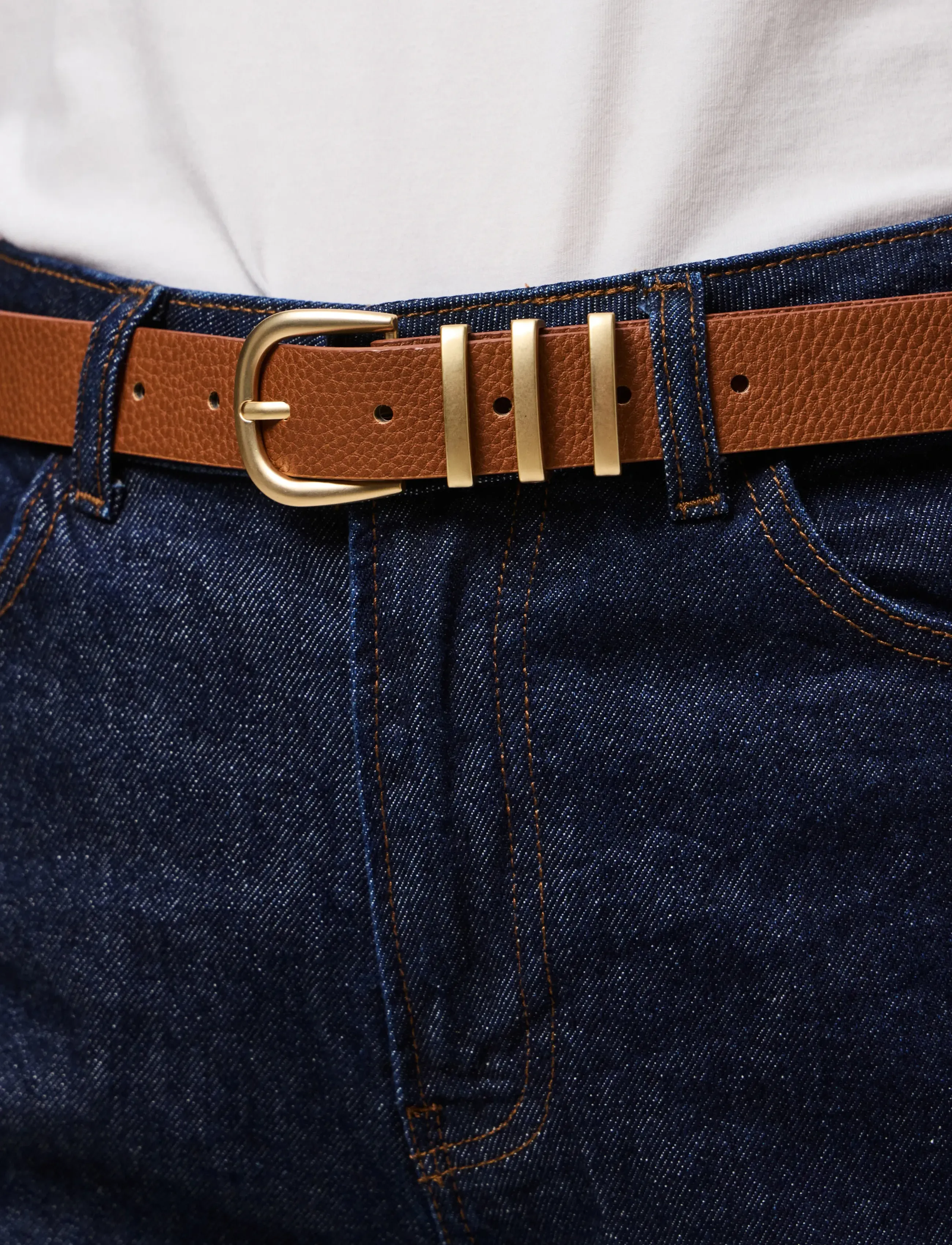 Pieces Pclea Jeans Belt Noos Wb Pu, 90, Brown, Tilbehør > Bælter, Dame