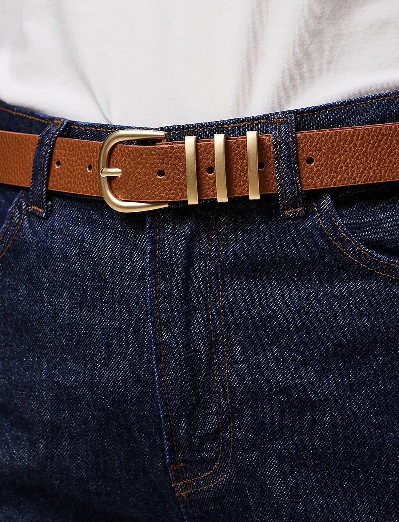 Pieces - PCLEA JEANS BELT NOOS WB PU - casual riemen - cognac - 0