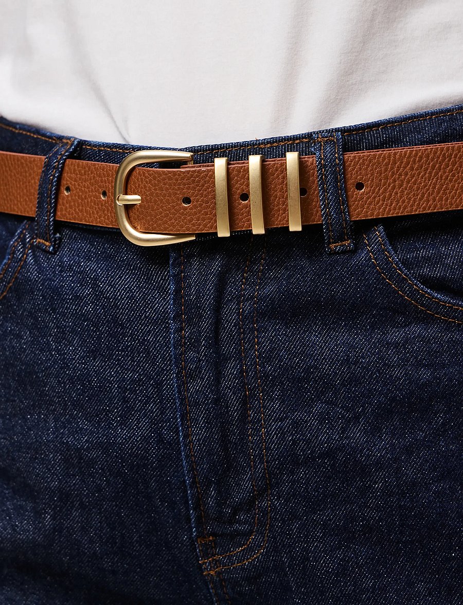 Pieces - PCLEA JEANS BELT NOOS - freizeitgürtel - cognac - 0