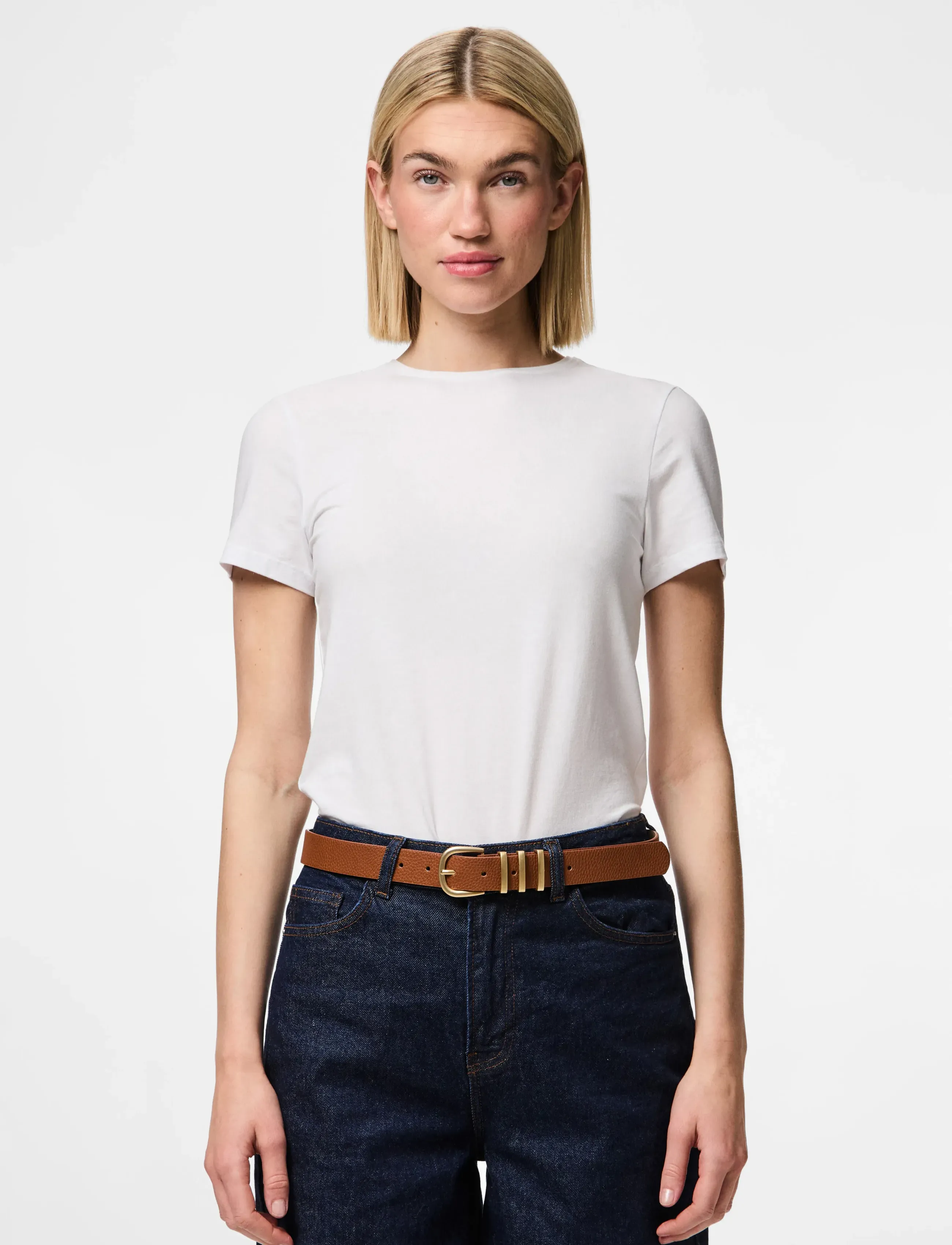 Pieces - PCLEA JEANS BELT NOOS WB PU - parastās jostas - cognac - 2