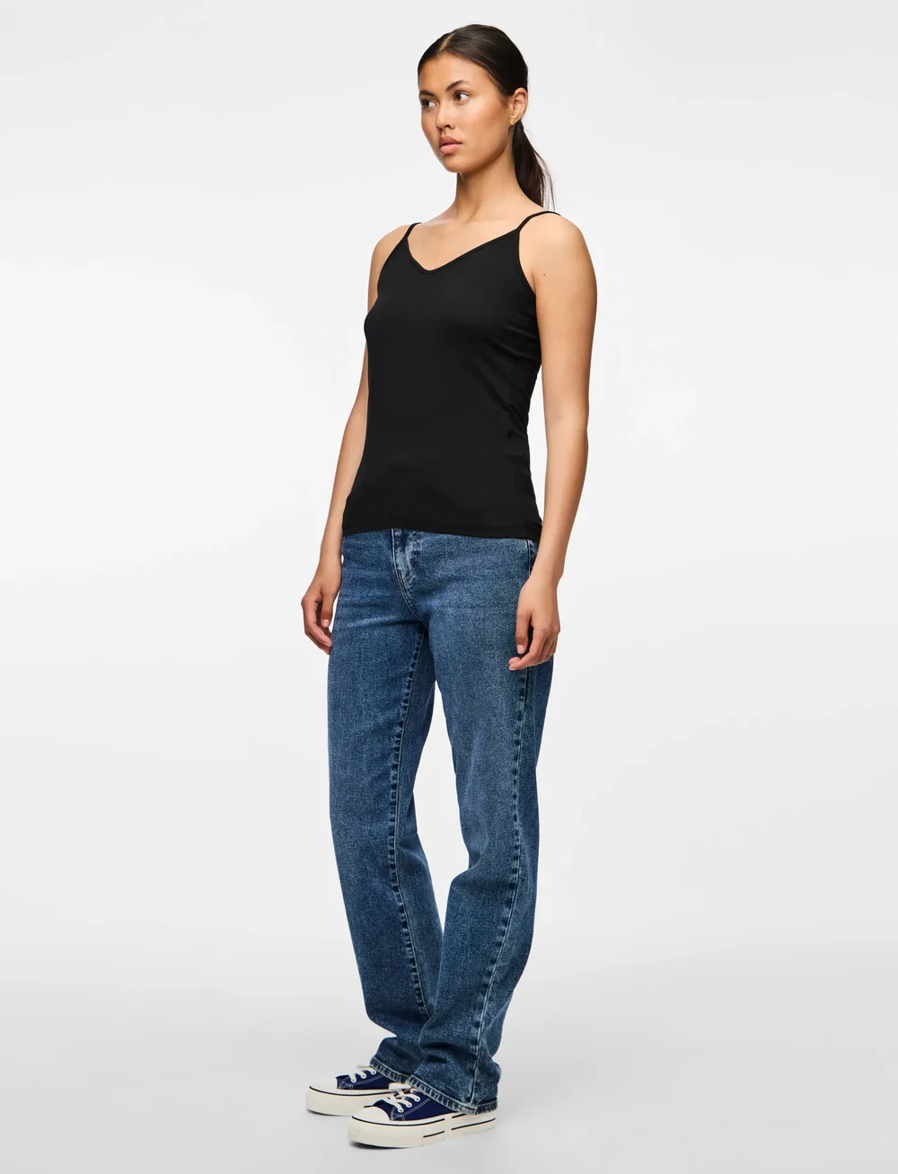 Pieces - PCSIRENE SINGLET JRS NOOS - linnen - black - 0