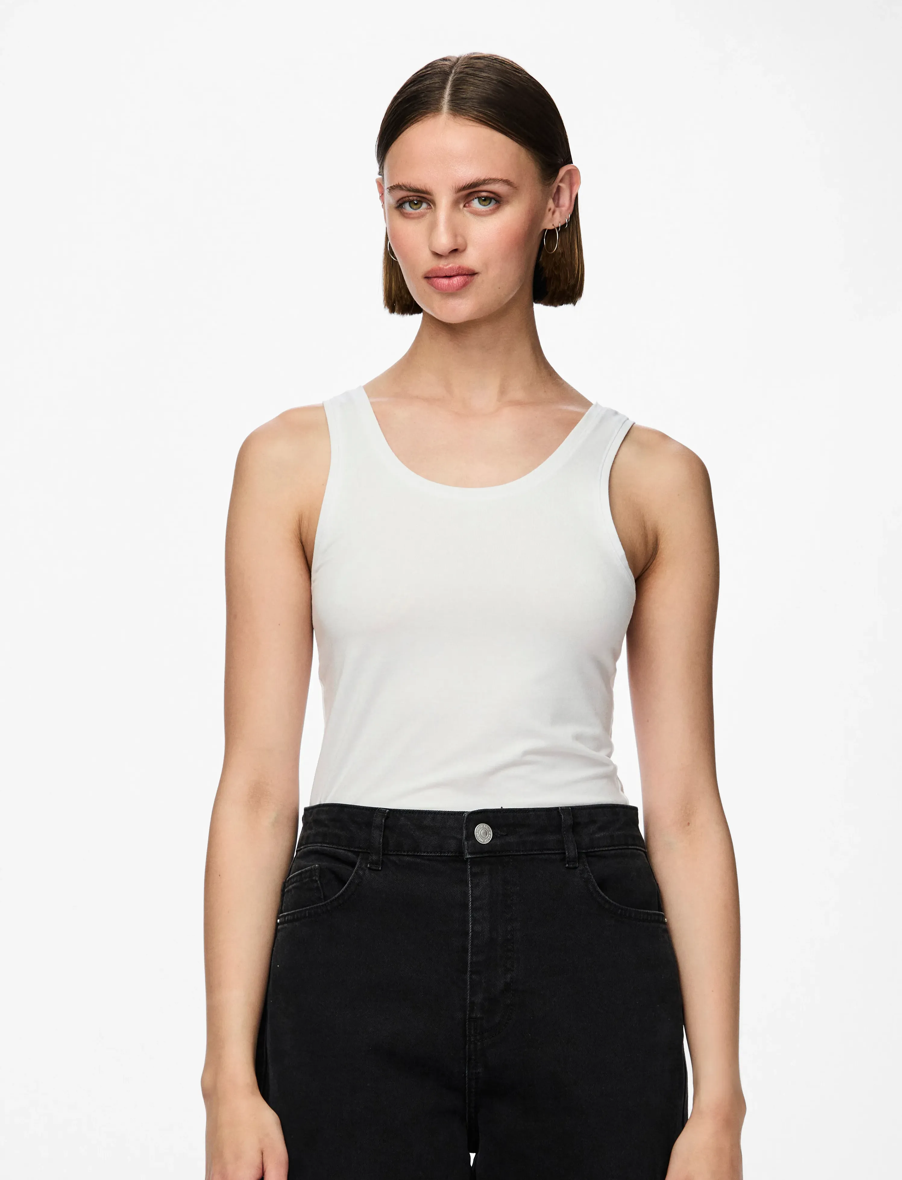 Pieces PCSIRENE TANK TOP JRS NOOS - T-shirts & Toppar - BRIGHT WHITE / white
