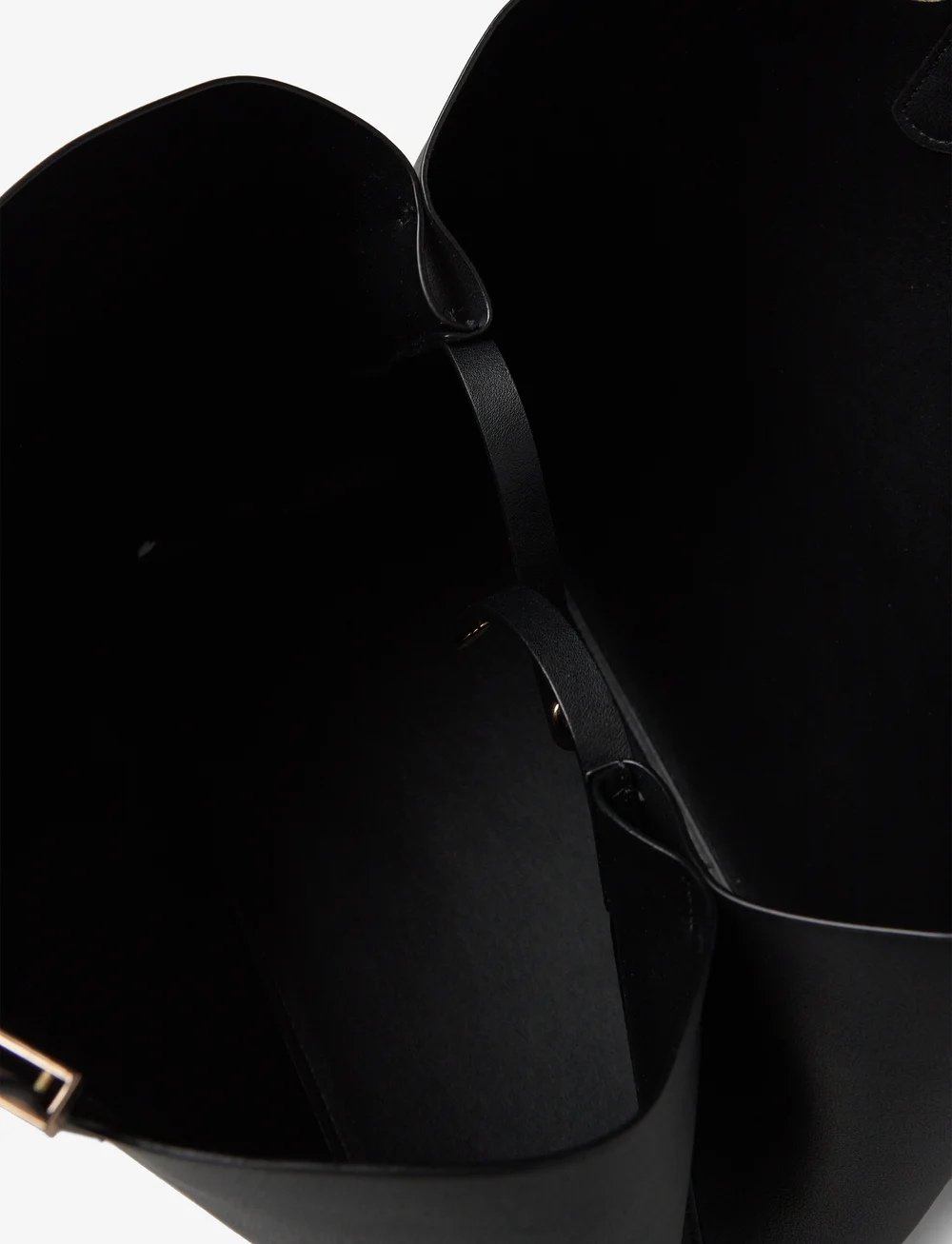 Pieces - PCKOPA SHOPPER NOOS PU - shoppingväskor - black - 4