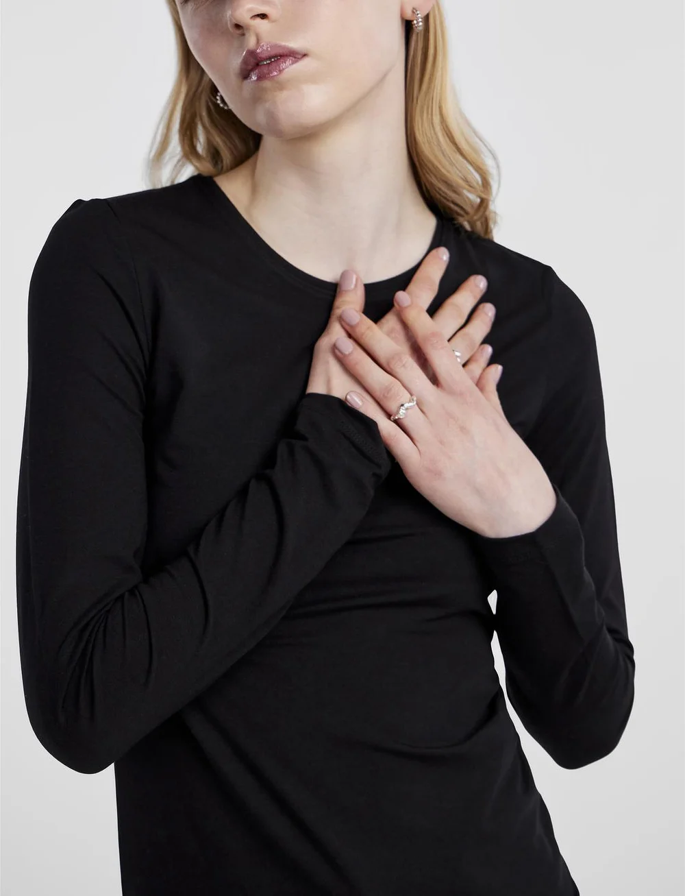 Pieces - PCSIRENE LS TEE JRS NOOS - alussärgid - black - 4