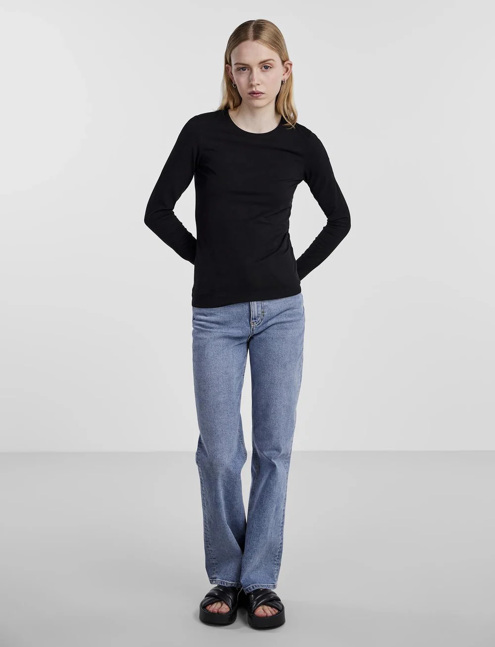 Pieces - PCSIRENE LS TEE JRS NOOS - alussärgid - black - 5