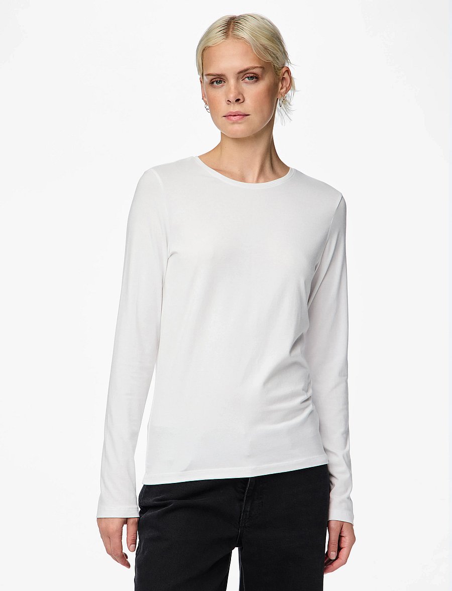 Pieces - PCSIRENE LS TEE JRS NOOS BC - oberteile - bright white - 0