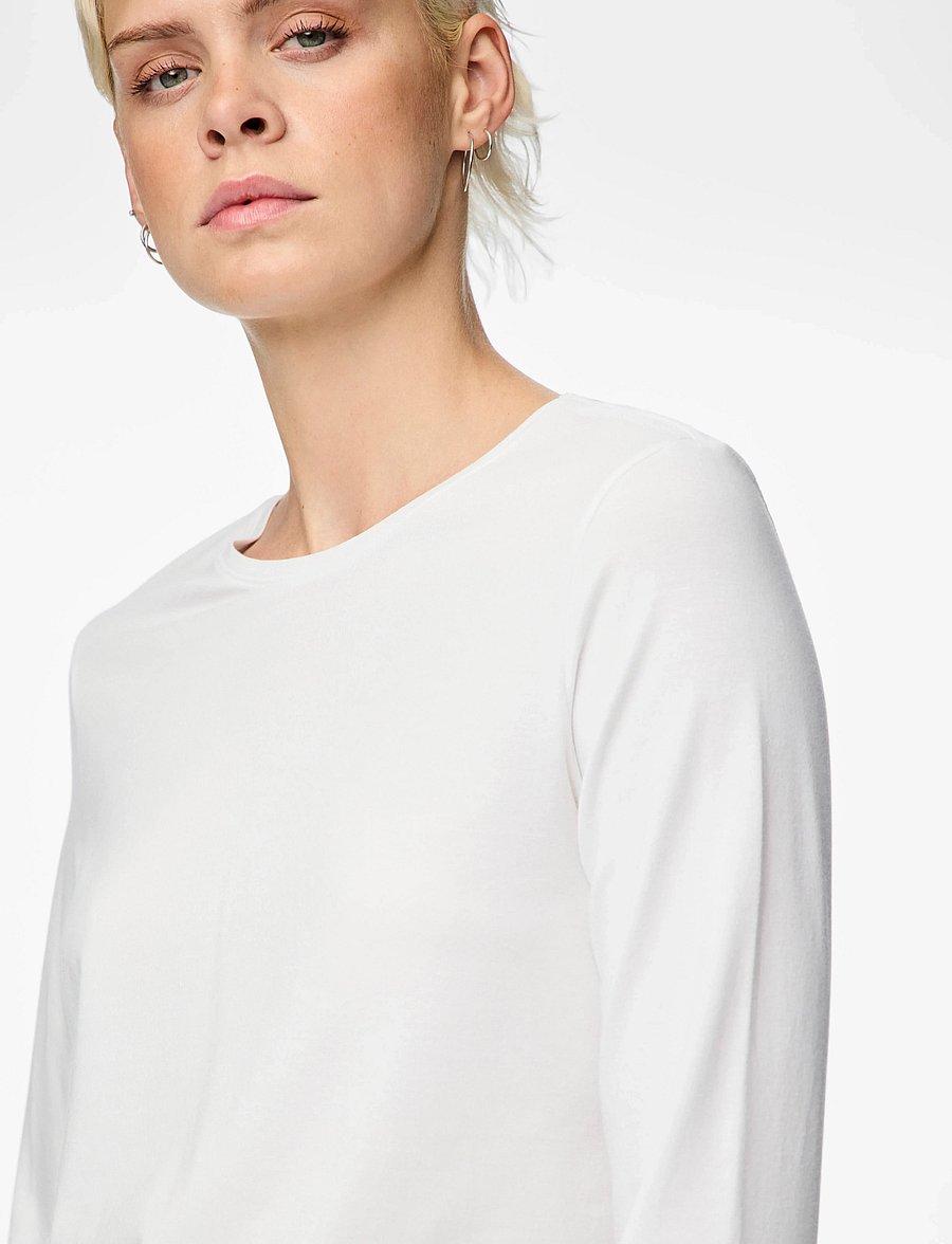 Pieces - PCSIRENE LS TEE JRS NOOS BC - oberteile - bright white - 5