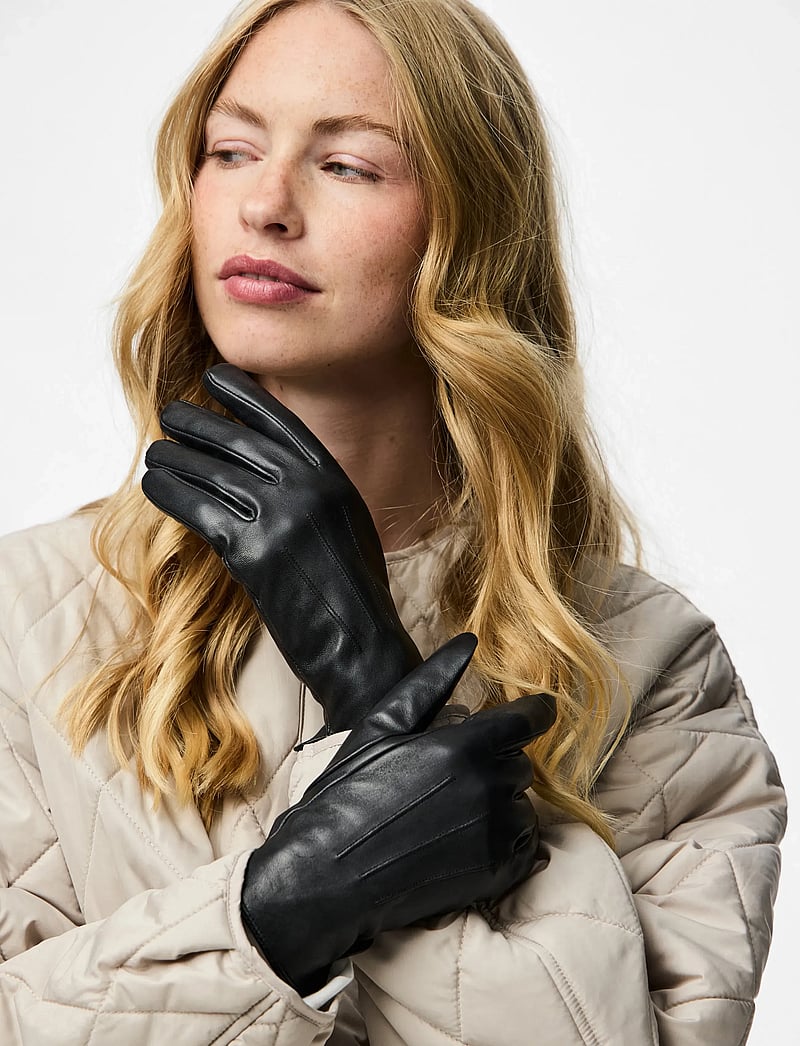 Pieces - PCNELLIE LEATHER SMART GLOVE NOOS - handsker - black - 0