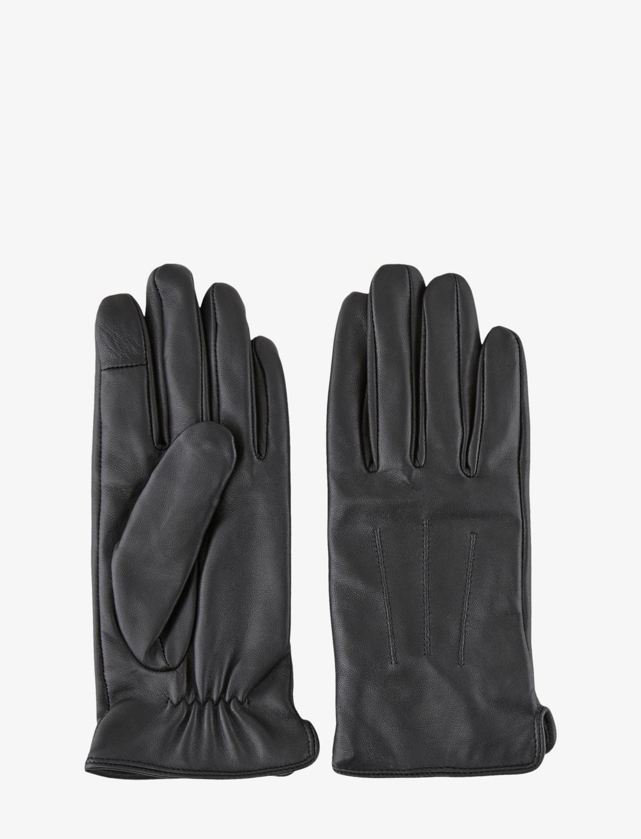 Pieces - PCNELLIE LEATHER SMART GLOVE NOOS - læderhandsker - black - 2