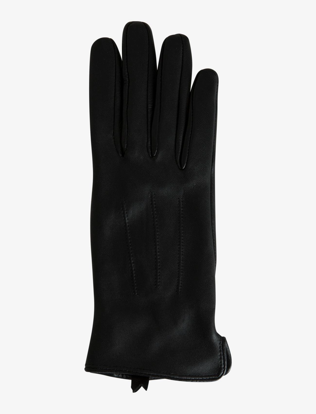 Pieces - PCNELLIE LEATHER SMART GLOVE NOOS - læderhandsker - black - 4
