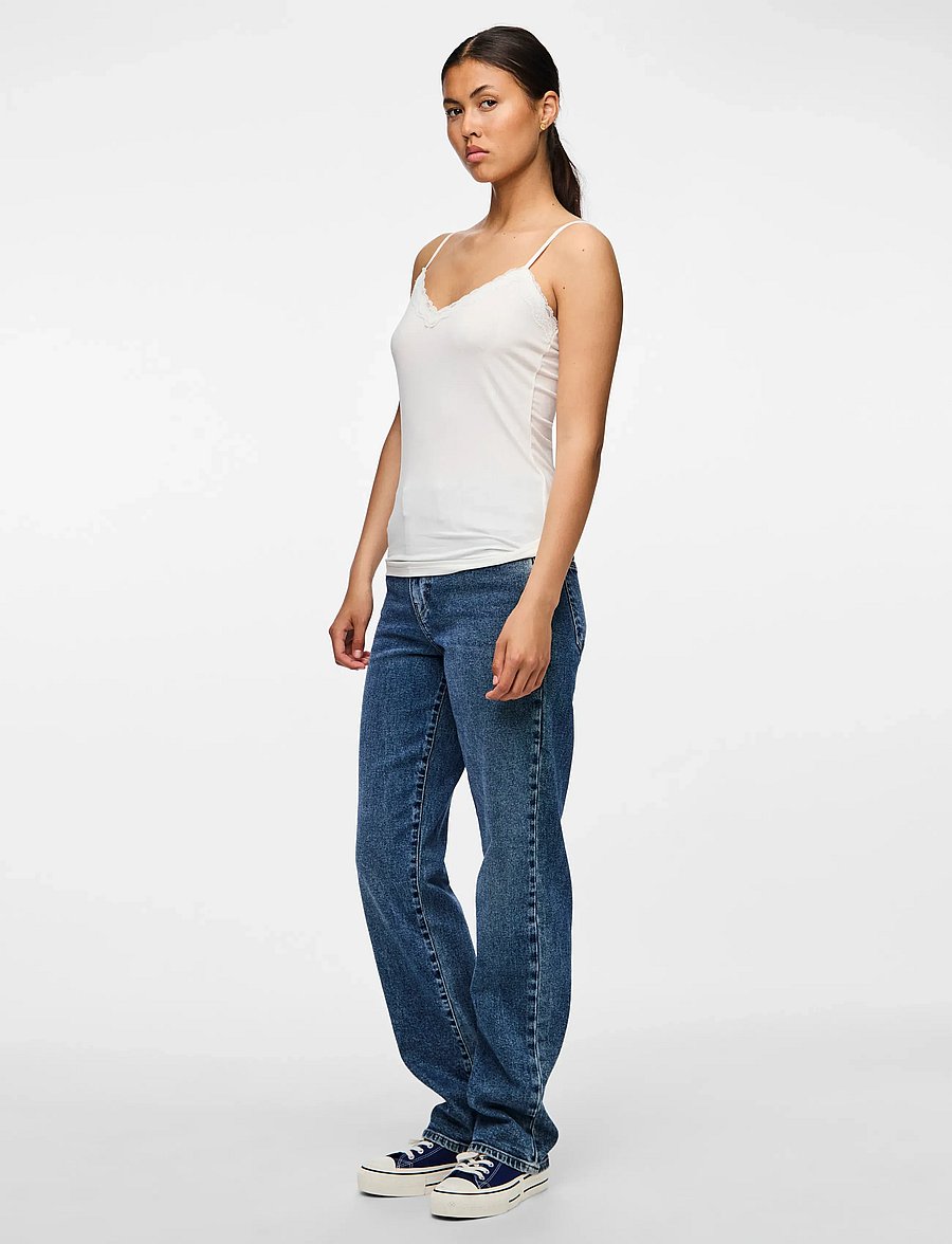 Pieces - PCKATE LACE SINGLET JRS NOOS - overdele - cloud dancer - 4