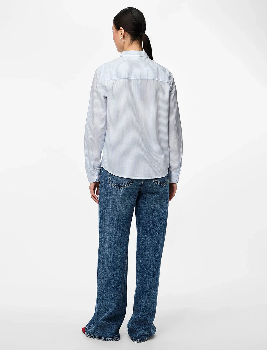 Pieces - PCIRENA LS OXFORD SHIRT WVN NOOS - langærmede skjorter - bright white - 3