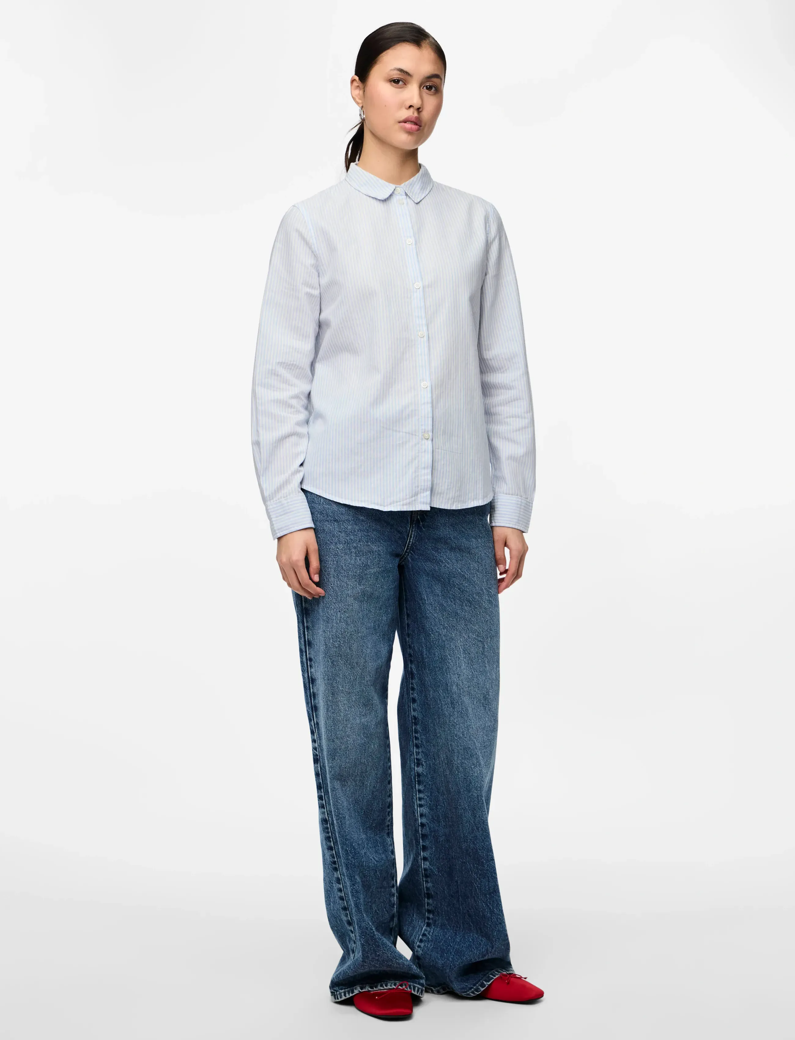 Pieces - PCIRENA LS OXFORD SHIRT WVN NOOS - langærmede skjorter - bright white - 4