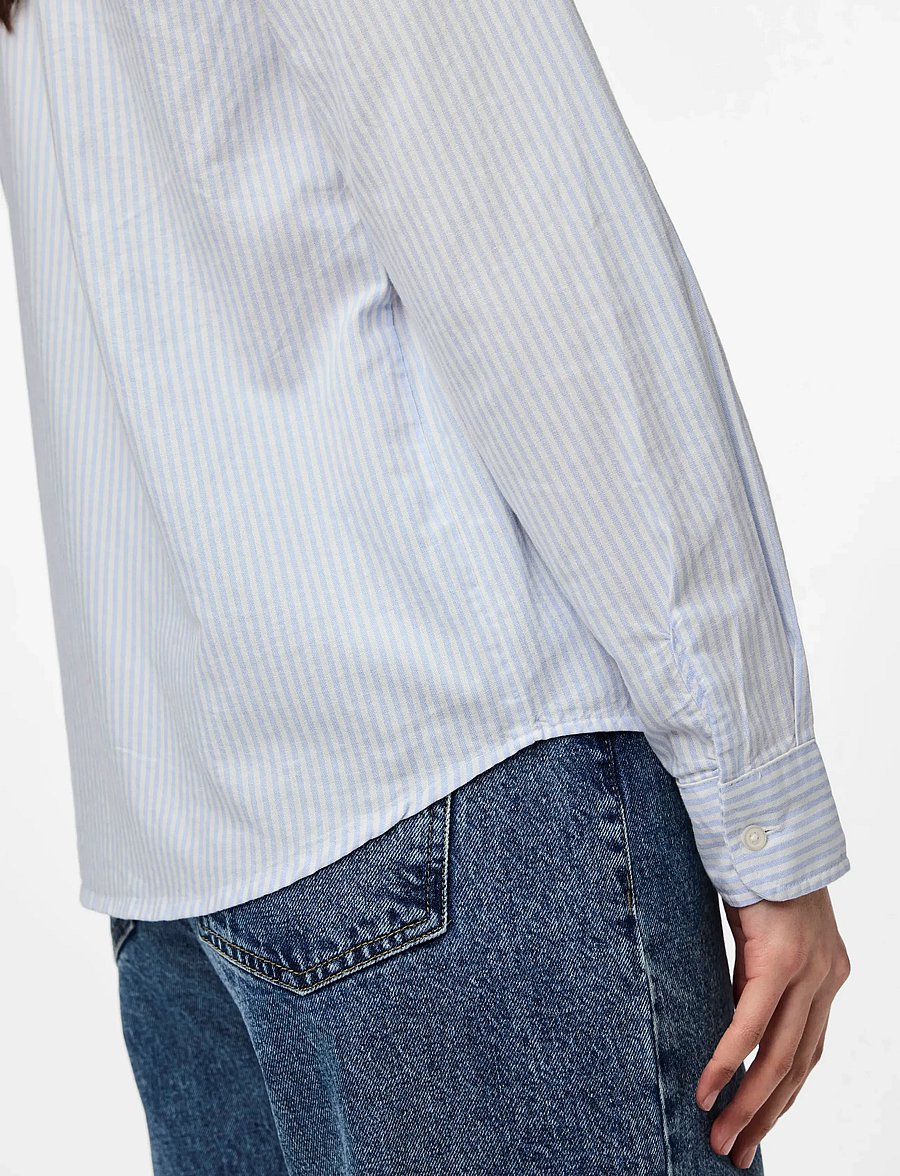 Pieces - PCIRENA LS OXFORD SHIRT WVN NOOS - langærmede skjorter - bright white - 5