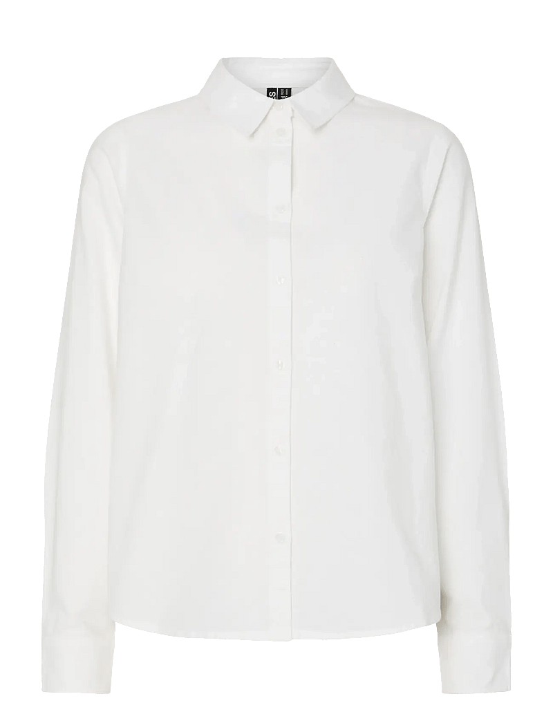 Pieces - PCIRENA LS OXFORD SHIRT WVN NOOS - langärmlige hemden - bright white - 1