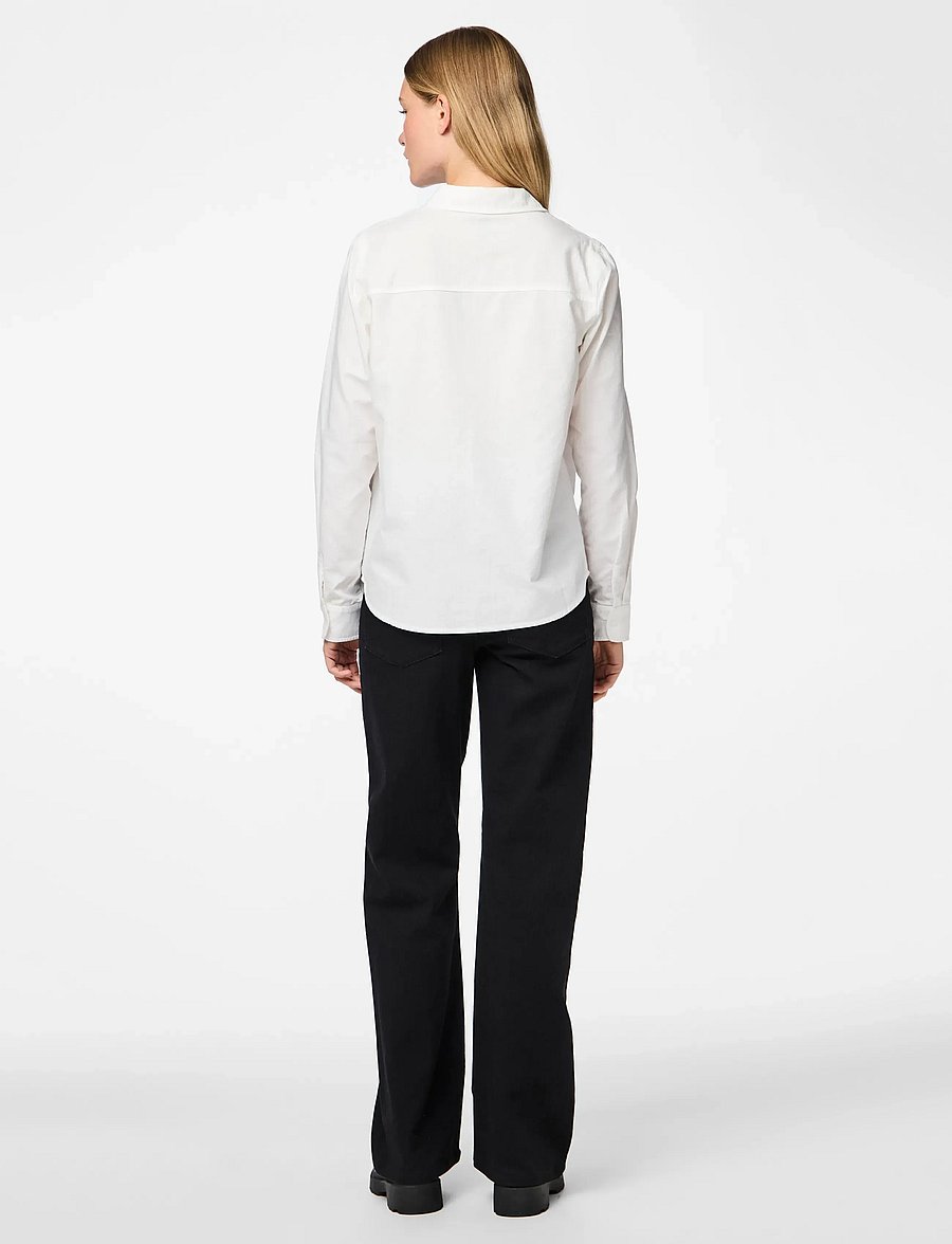 Pieces - PCIRENA LS OXFORD SHIRT WVN NOOS - langærmede skjorter - bright white - 3