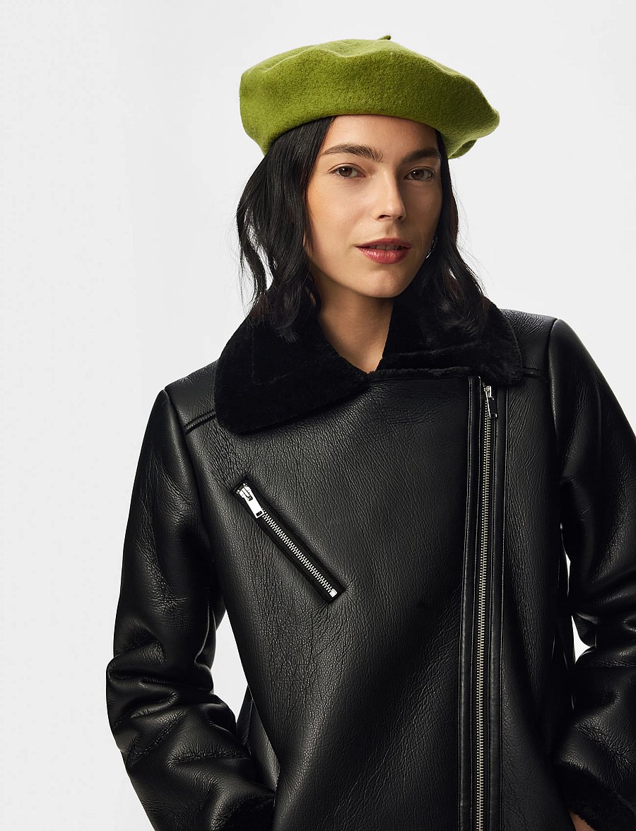 Pieces - PCFRENCH WOOL BERET - hüte - woodbine - 4