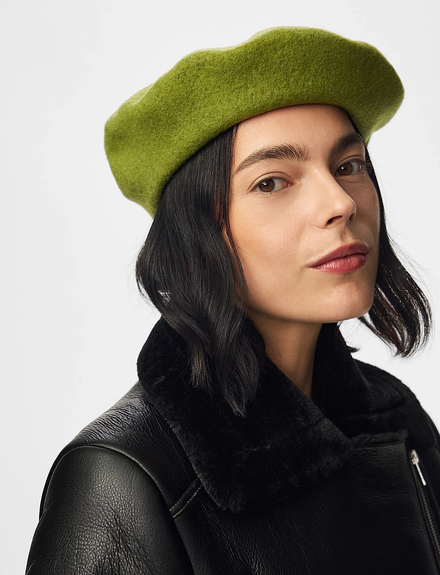 Pieces - PCFRENCH WOOL BERET - hüte - woodbine - 5