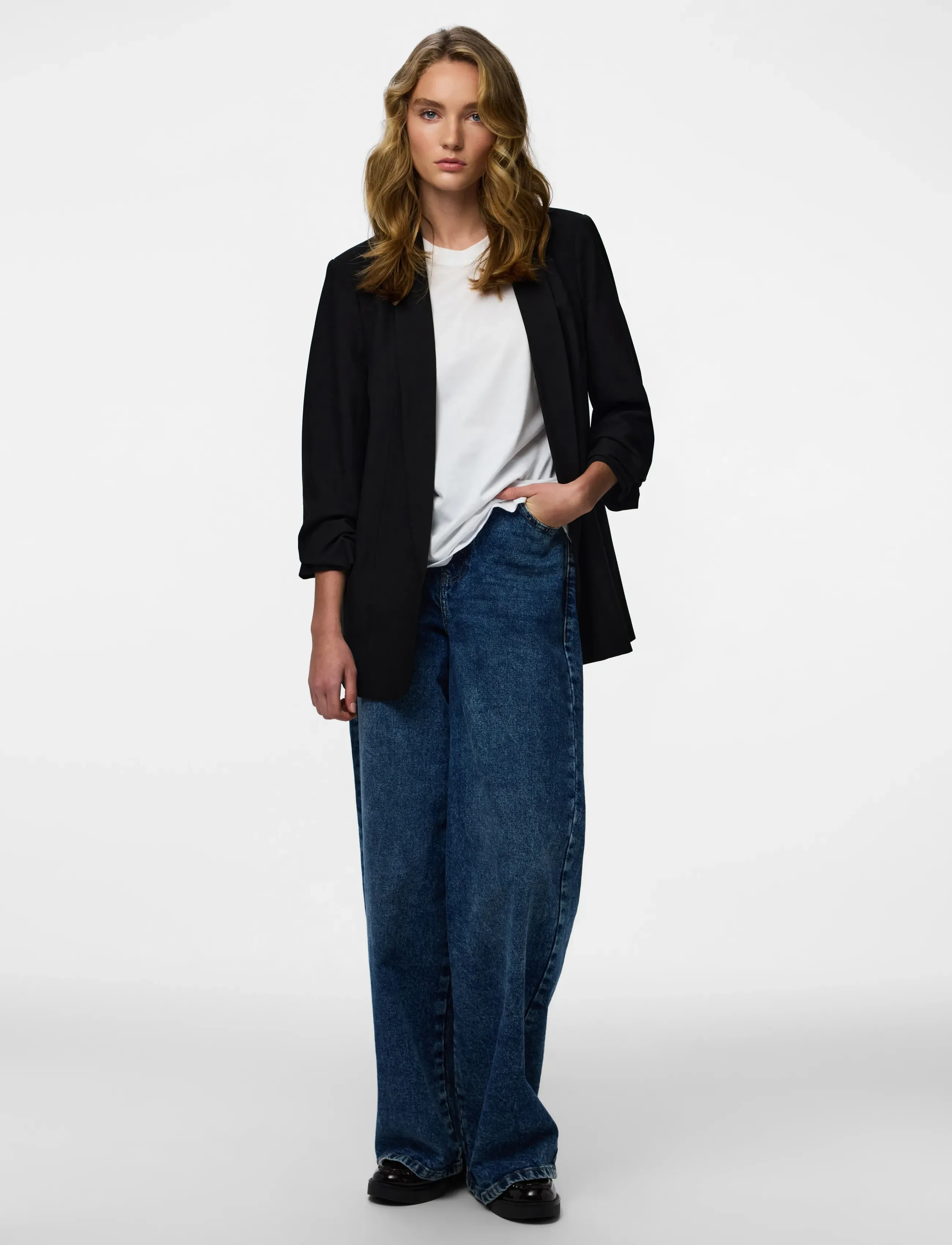 Pieces Pcbosella 3/4 Blazer Noos Bc, XXL, Black, Blazere > Enkeltradede Blazere, Dame