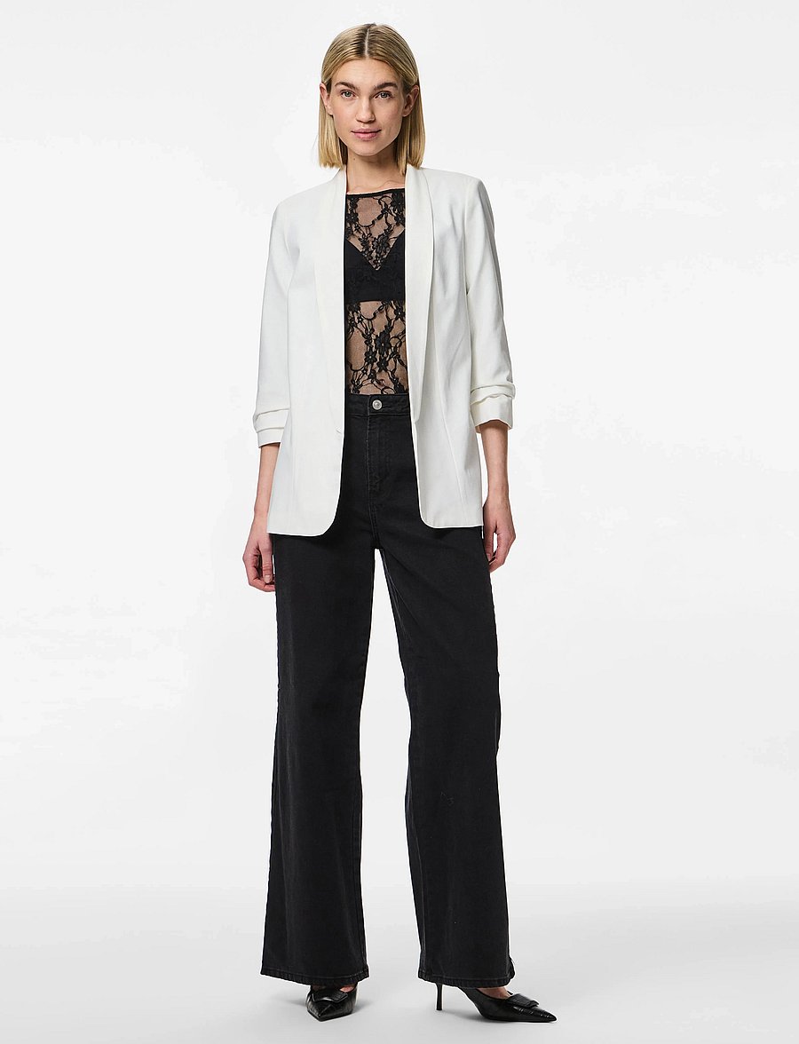 Pieces - PCBOSELLA 3/4 BLAZER NOOS BC - einreihige blazer - cloud dancer - 4
