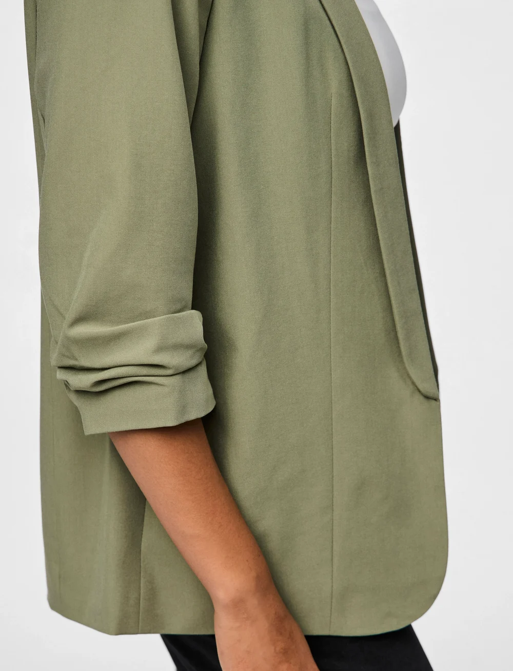 Pieces - PCBOSELLA 3/4 BLAZER NOOS BC - enkeltspente blazere - deep lichen green - 4