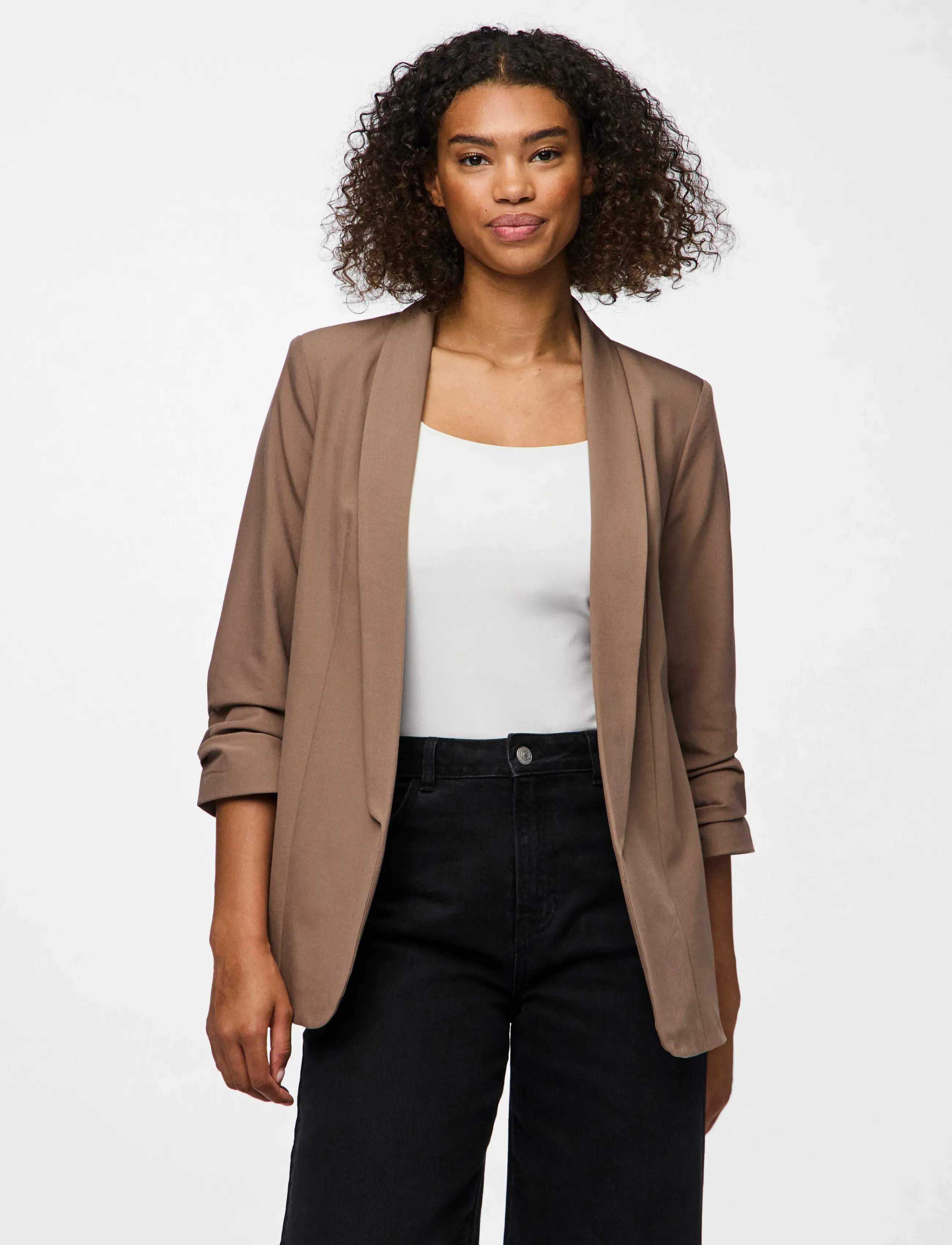 Pieces Pcbosella 3/4 Blazer Noos Bc, XXL, Beige, Blazere > Enkeltradede Blazere, Dame