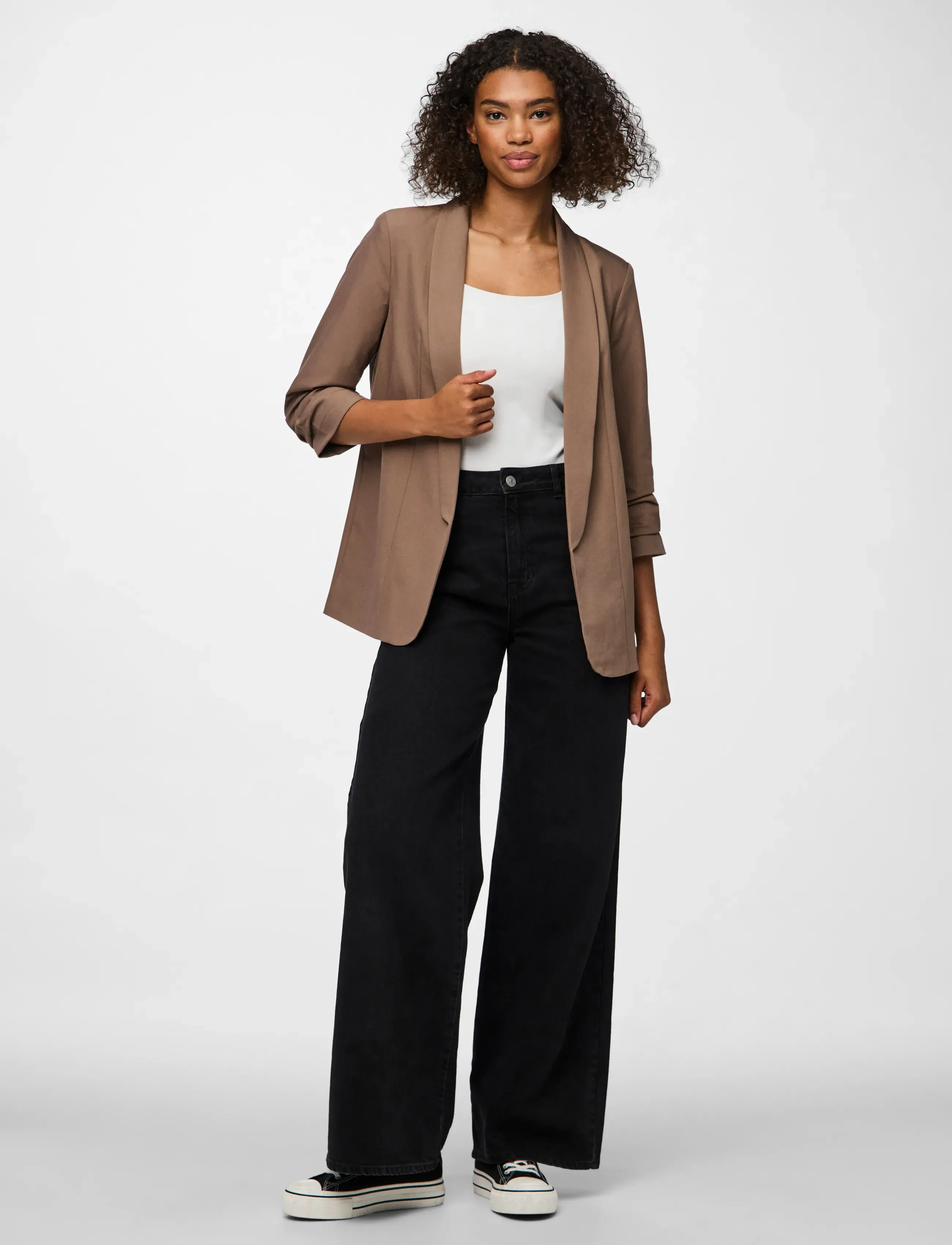 Pieces - PCBOSELLA 3/4 BLAZER NOOS BC - enkelknäppta kavajer - fossil - 4