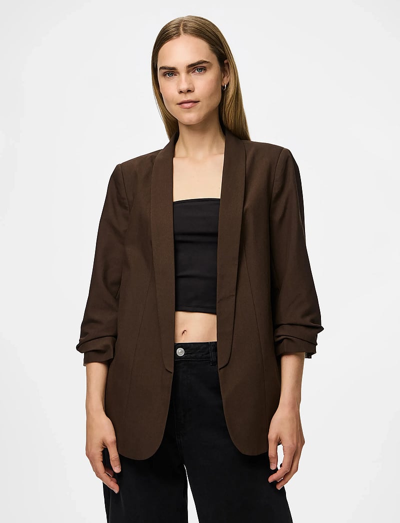 Pieces - PCBOSELLA 3/4 BLAZER NOOS BC - enkeltradede blazere - hot fudge - 0