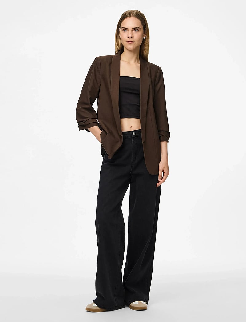 Pieces - PCBOSELLA 3/4 BLAZER NOOS BC - enkeltradede blazere - hot fudge - 4