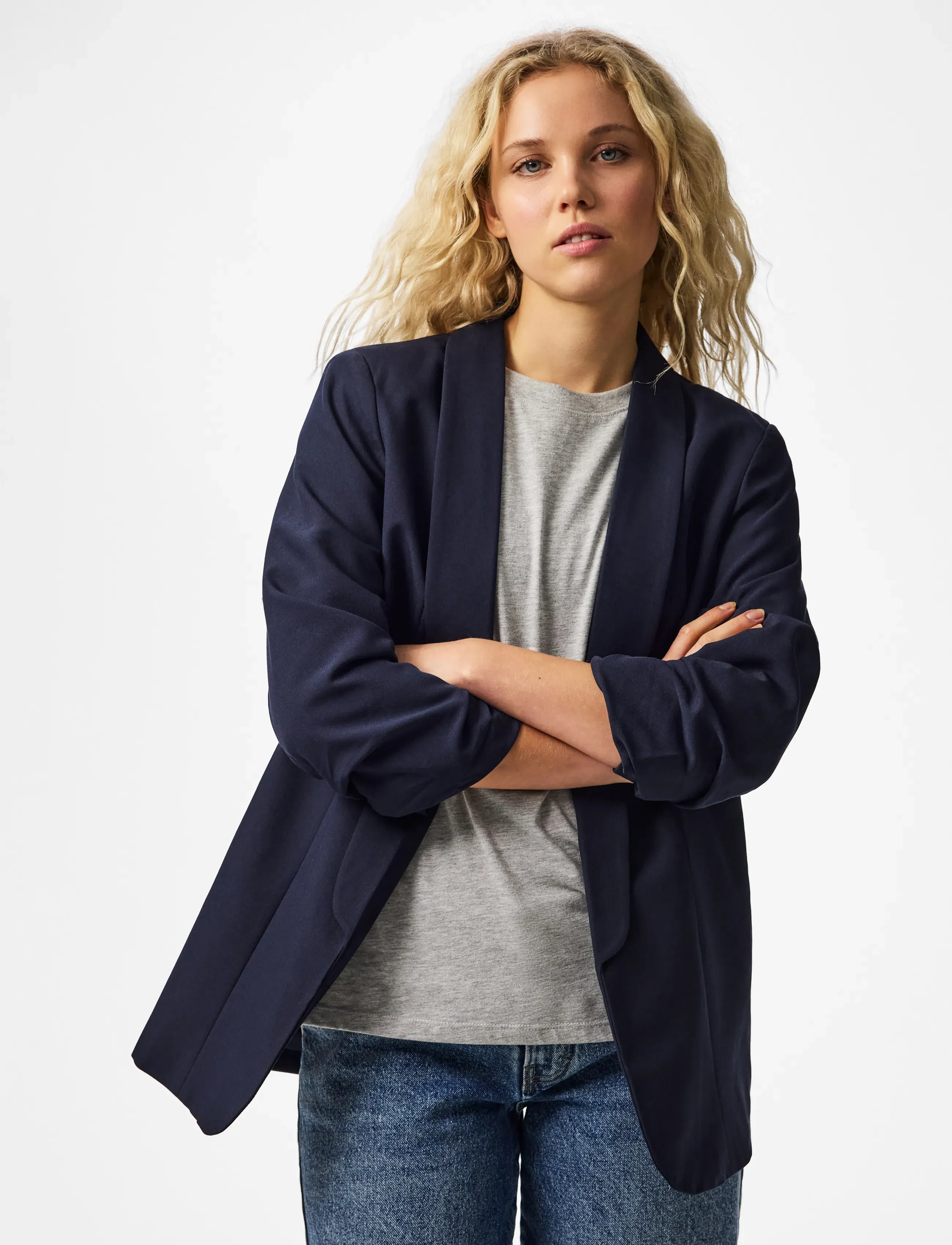 Pieces PCBOSELLA 3/4 BLAZER NOOS BC - Riided - NIGHT SKY / navy
