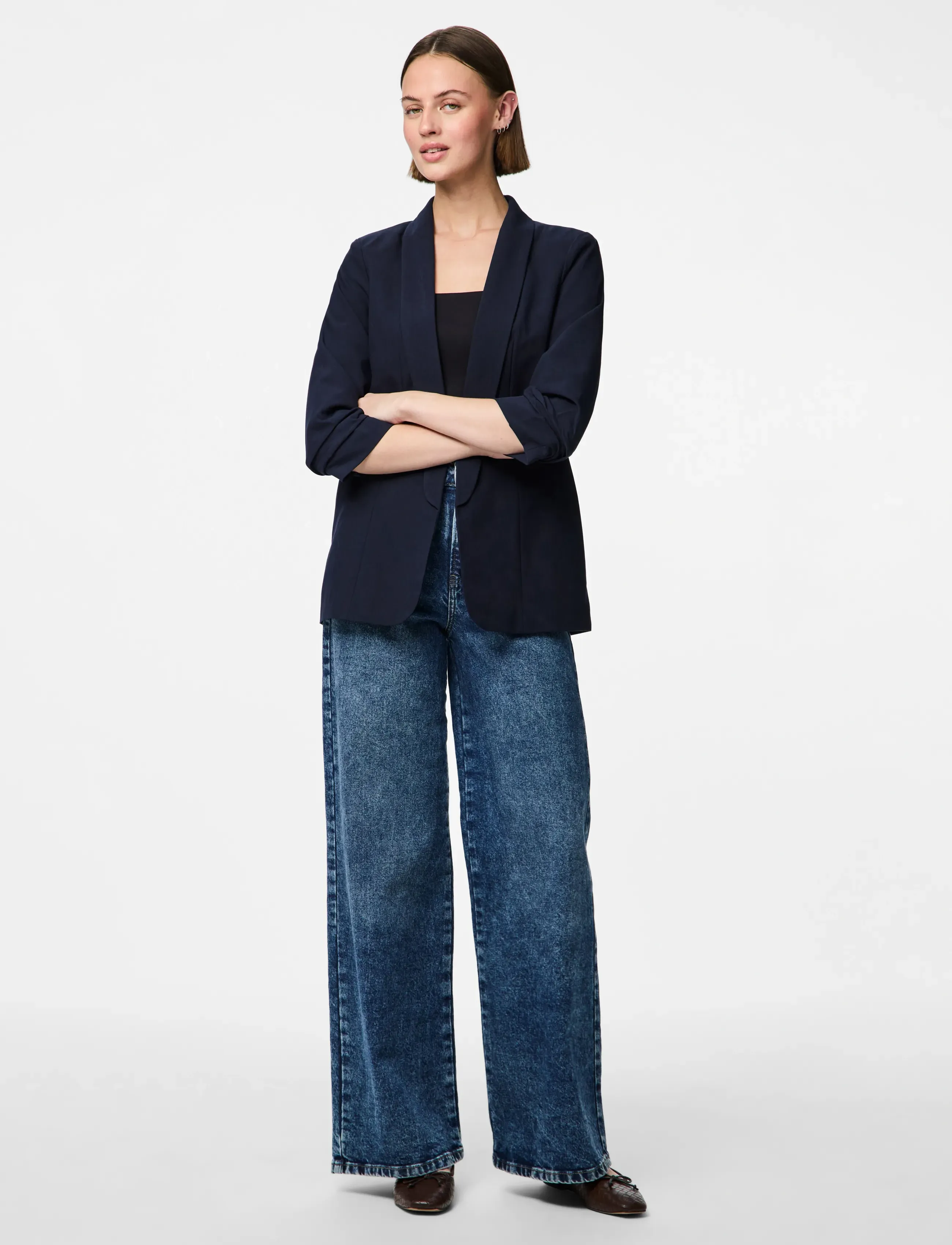 Pieces - PCBOSELLA 3/4 BLAZER NOOS BC - single breasted blazers - night sky - 4