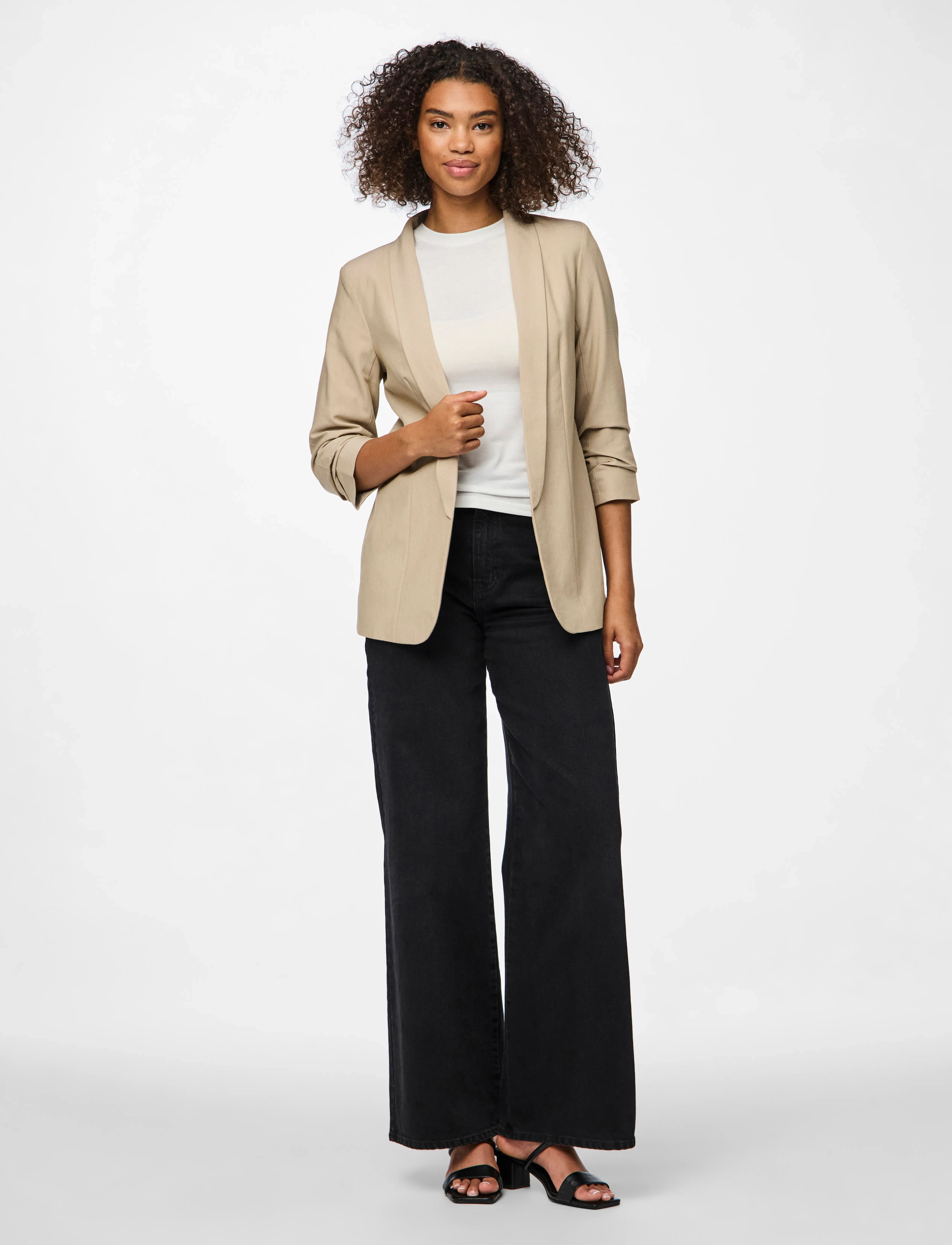 Pieces Pcbosella 3/4 Blazer Noos Bc, XXL, Beige, Blazere > Enkeltradede Blazere, Dame