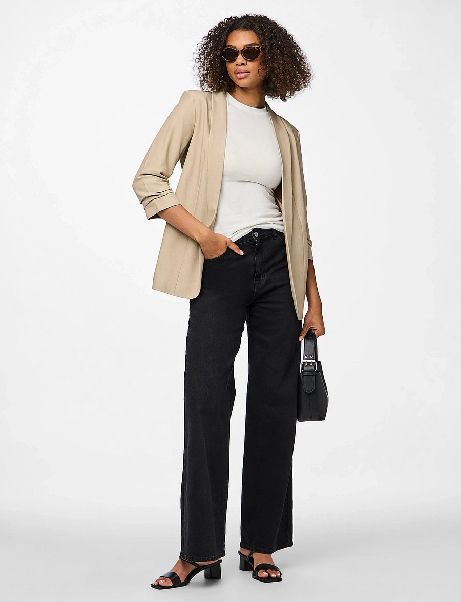 Pieces - PCBOSELLA 3/4 BLAZER NOOS BC - enkelknäppta kavajer - white pepper - 4
