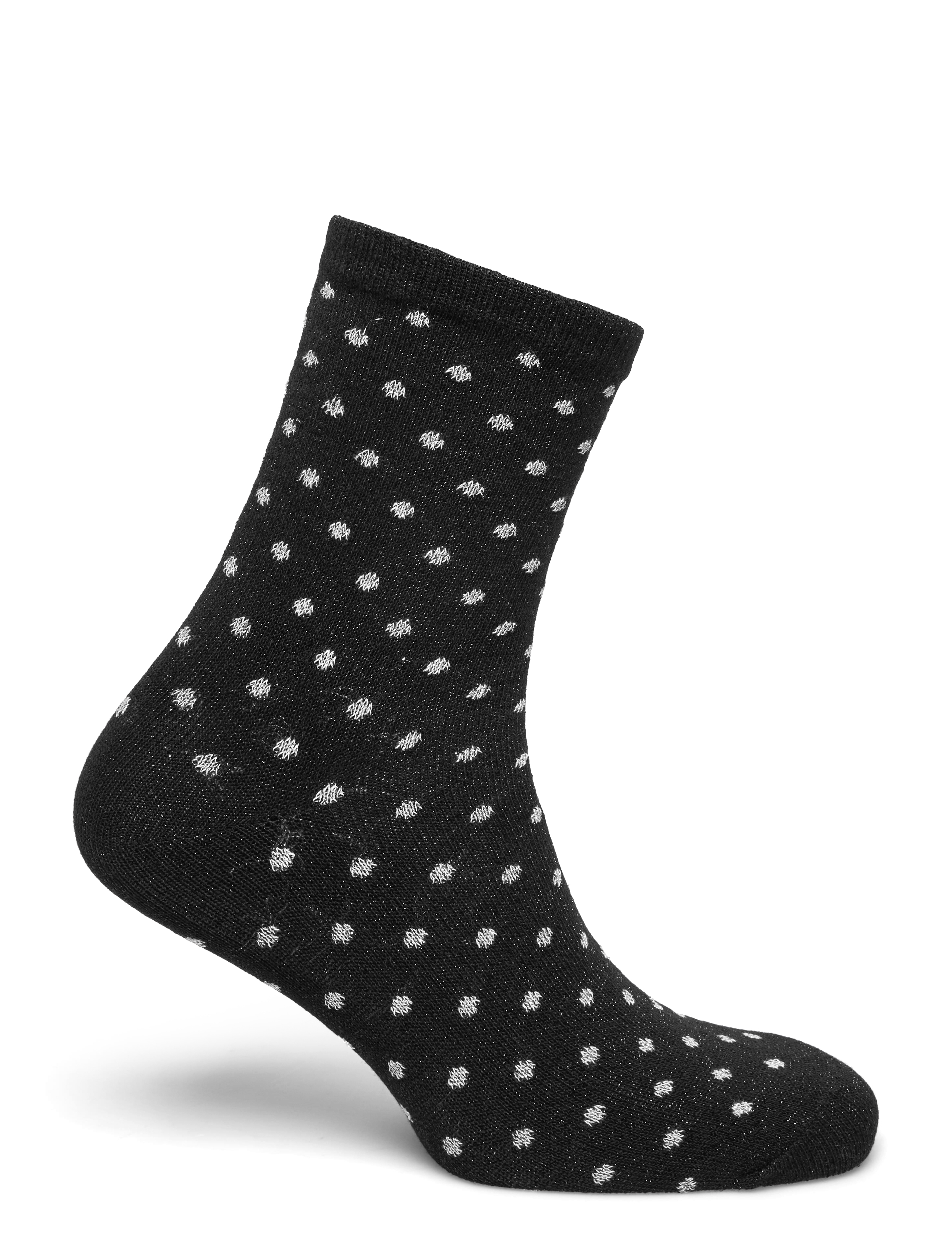 Pieces - PCSEBBY GLITTER LONG PATTERN NOOS BC - paprastos kojinės - black - 1