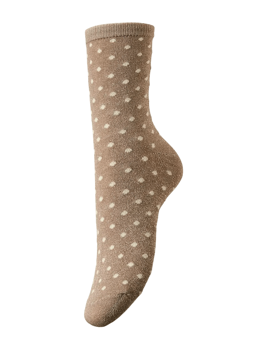 Pieces - PCSEBBY GLITTER LONG PATTERN NOOS BC - normale socken - natural - 0