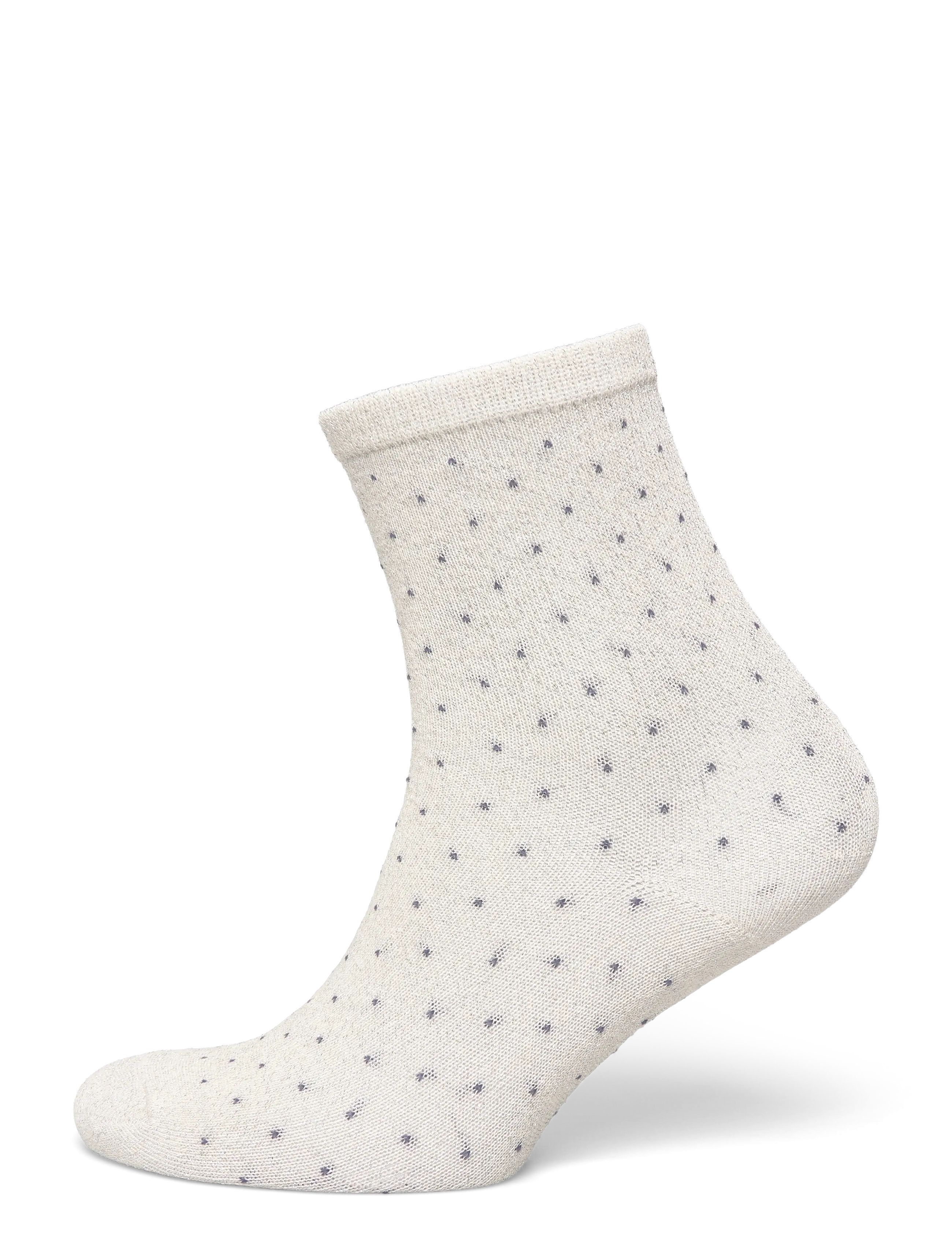 Pieces PCSEBBY GLITTER LONG PATTERN NOOS BC - Strømper - SILVER LINING / cream