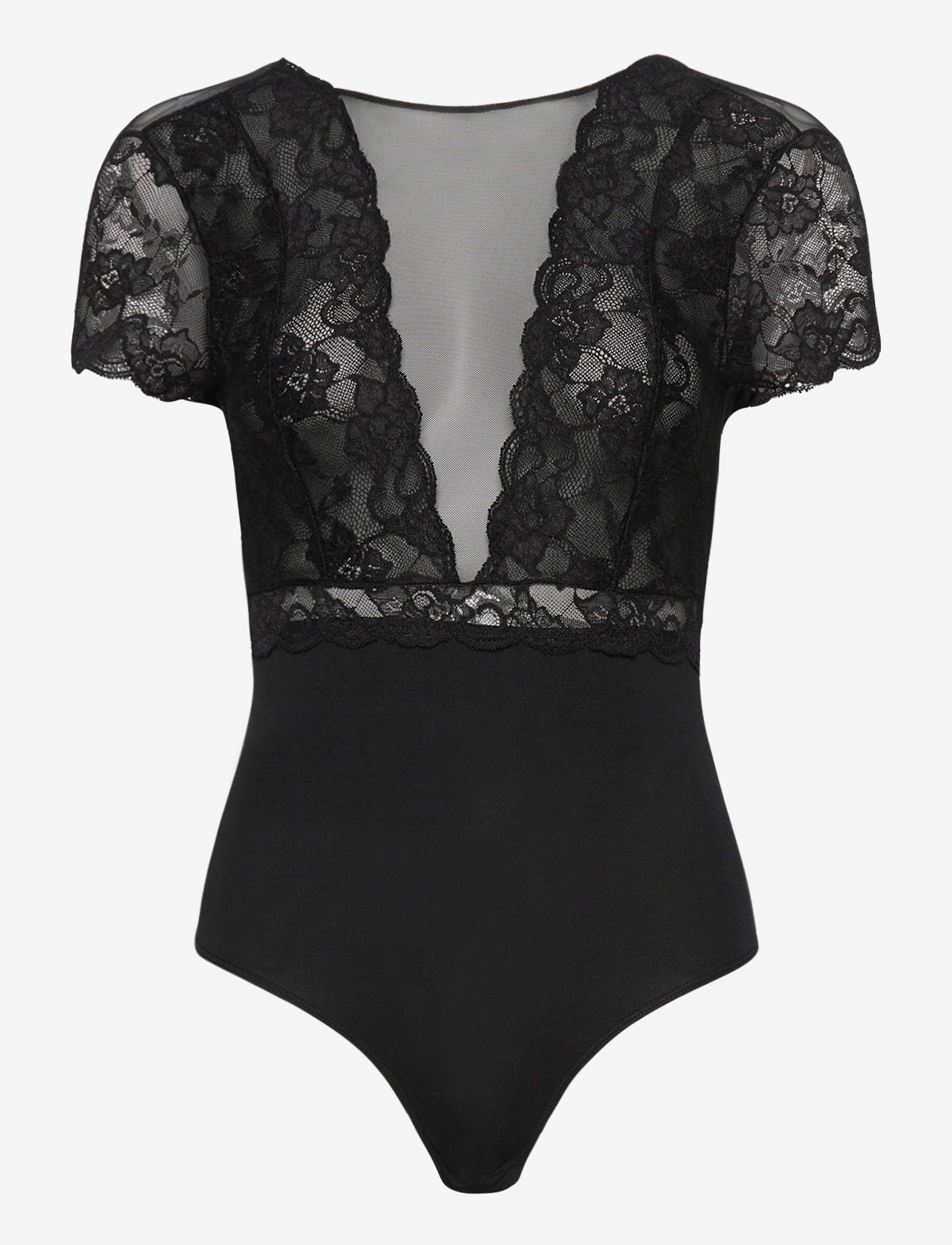 PIECES Pcsicca Ss Bodystocking Schwarz - XL - Damen