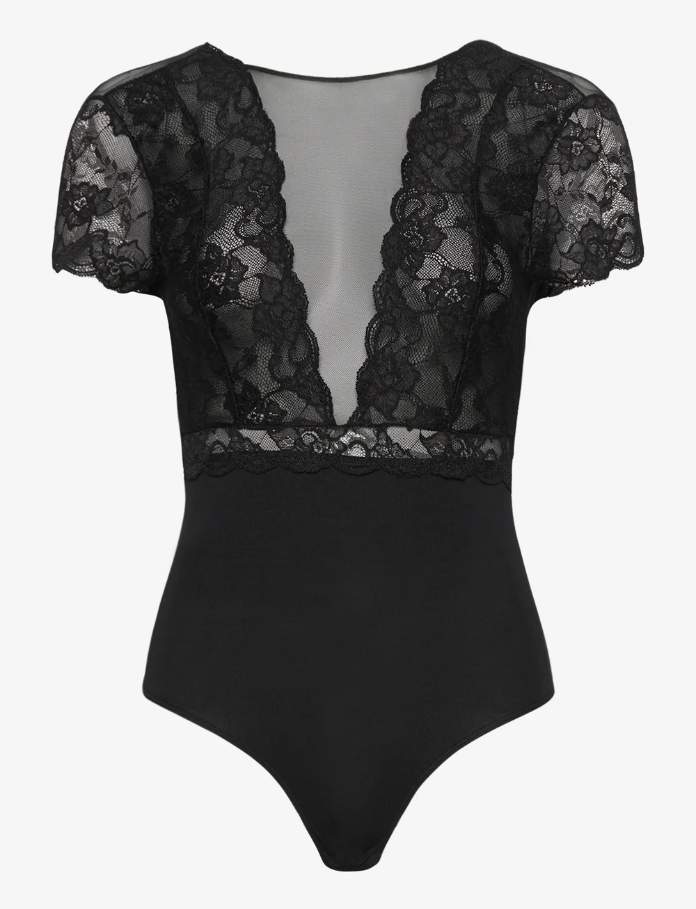 Pieces - PCSICCA SS BODYSTOCKING - erilised sündmused - black - 1