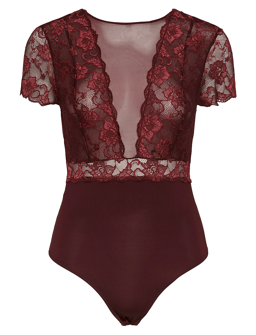 Pieces - PCSICCA SS BODYSTOCKING - Īpaši notikumi - tawny port - 1